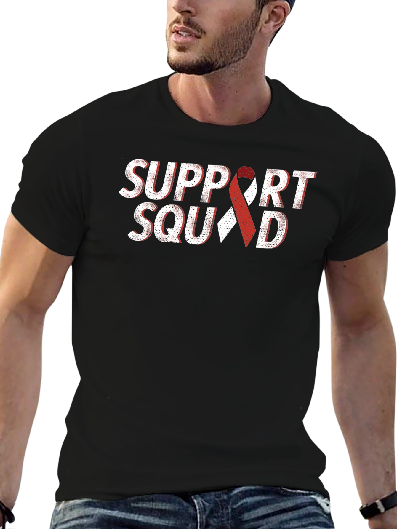 Support Squad Awareness Ribbon Graphic T-Shirt