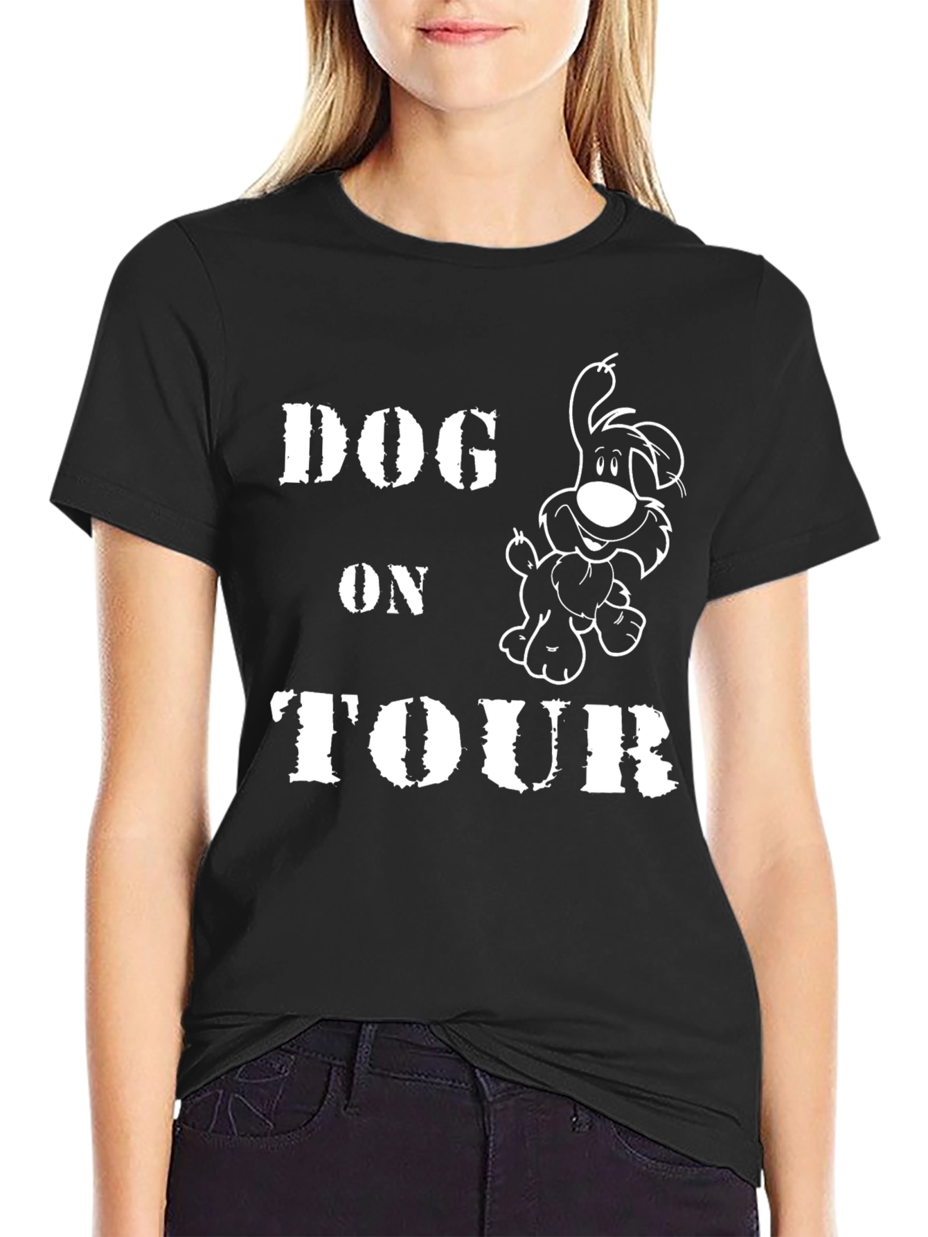Dog On Tour Graphic T-Shirt - Black