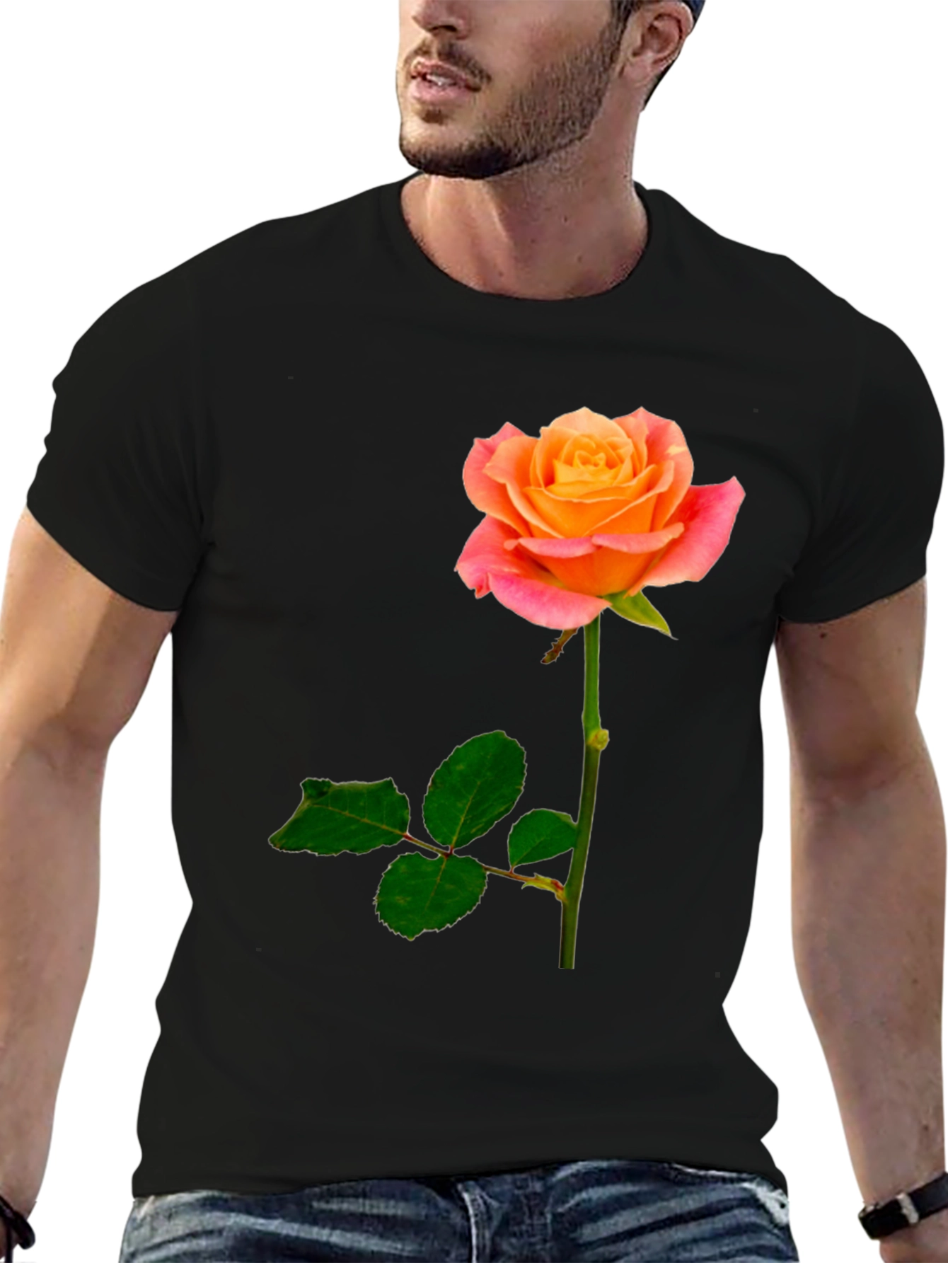 Rose Graphic Tee - Stylish & Unique
