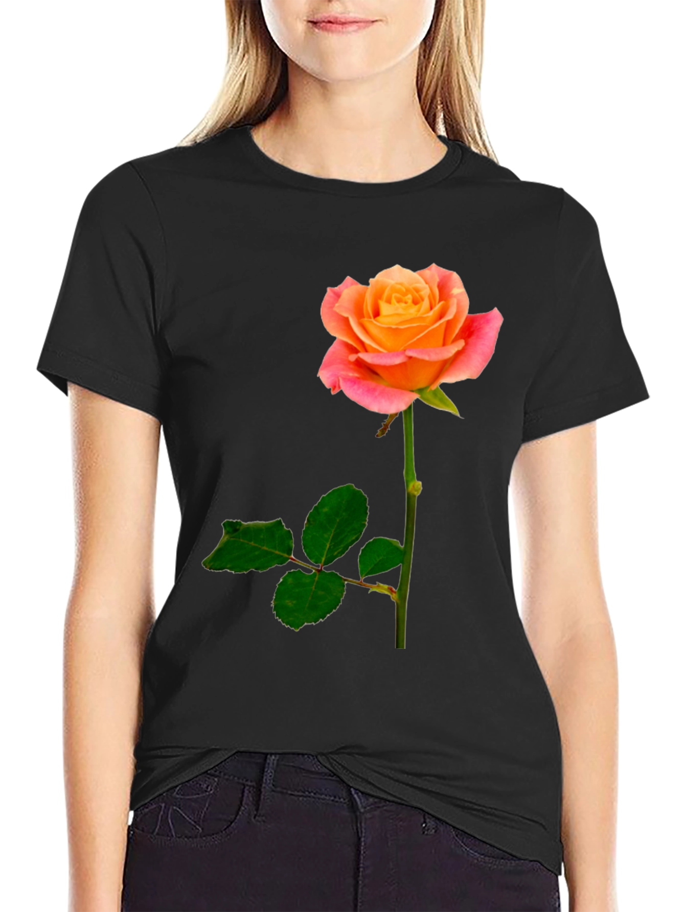 Rose Graphic Tee - Stylish & Unique