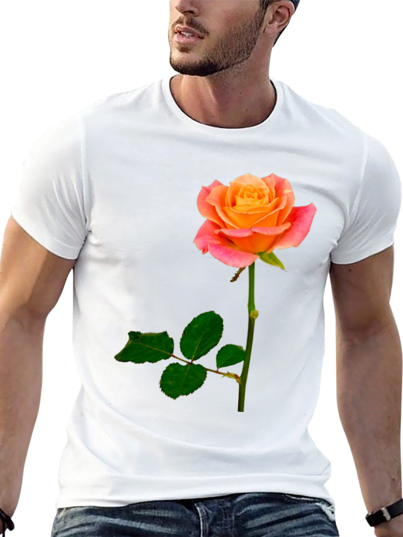 Rose Graphic Tee - Stylish & Unique