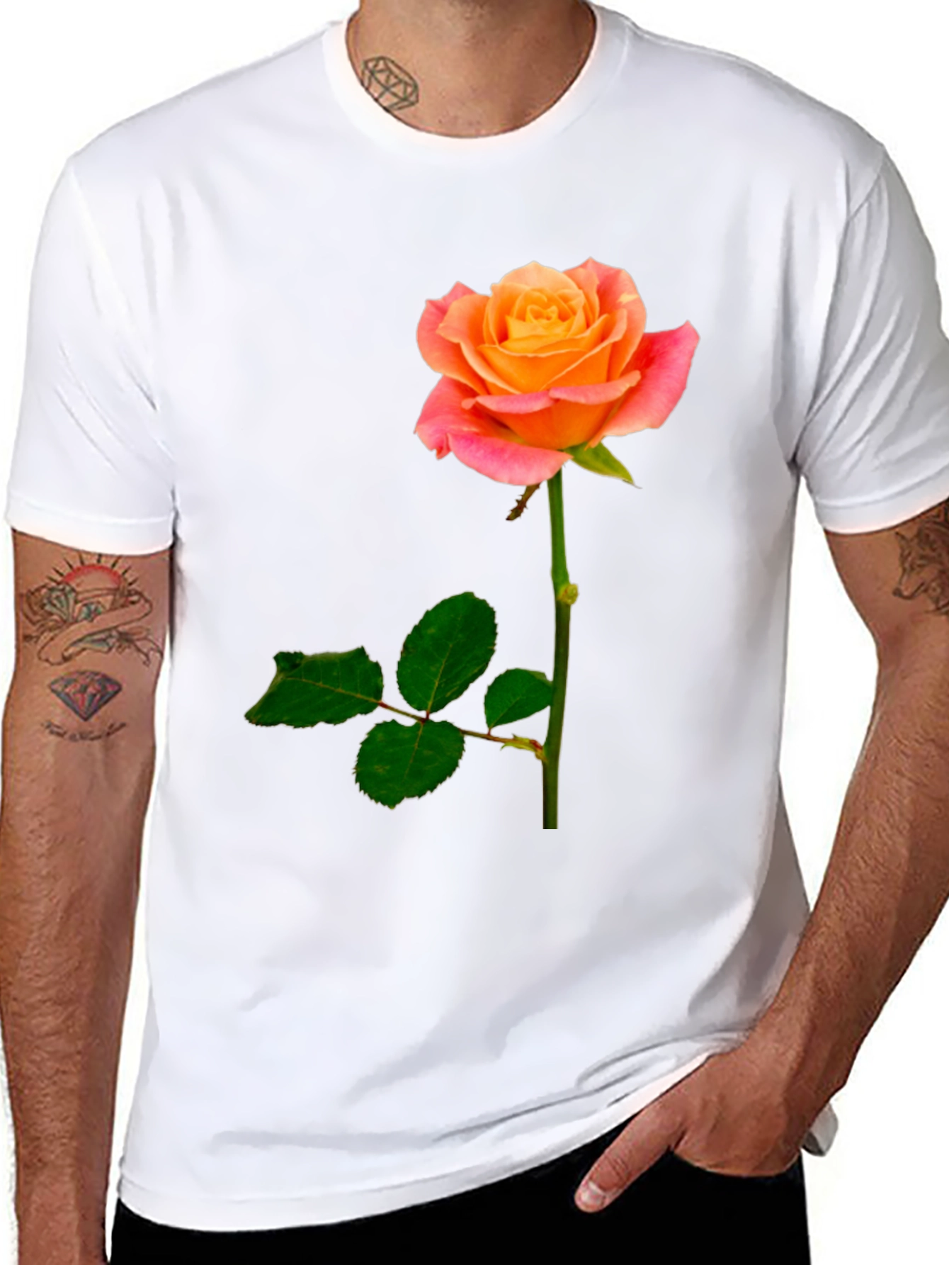 Rose Graphic Tee - Stylish & Unique