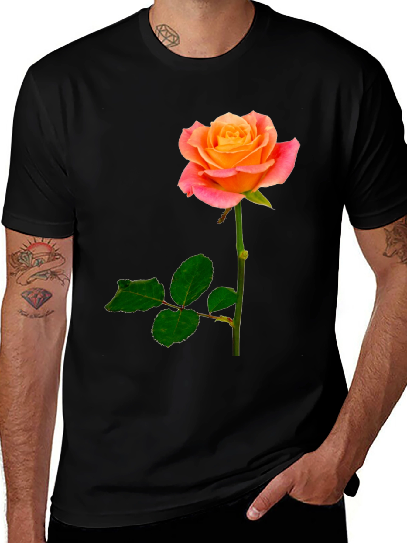 Rose Graphic Tee - Stylish & Unique