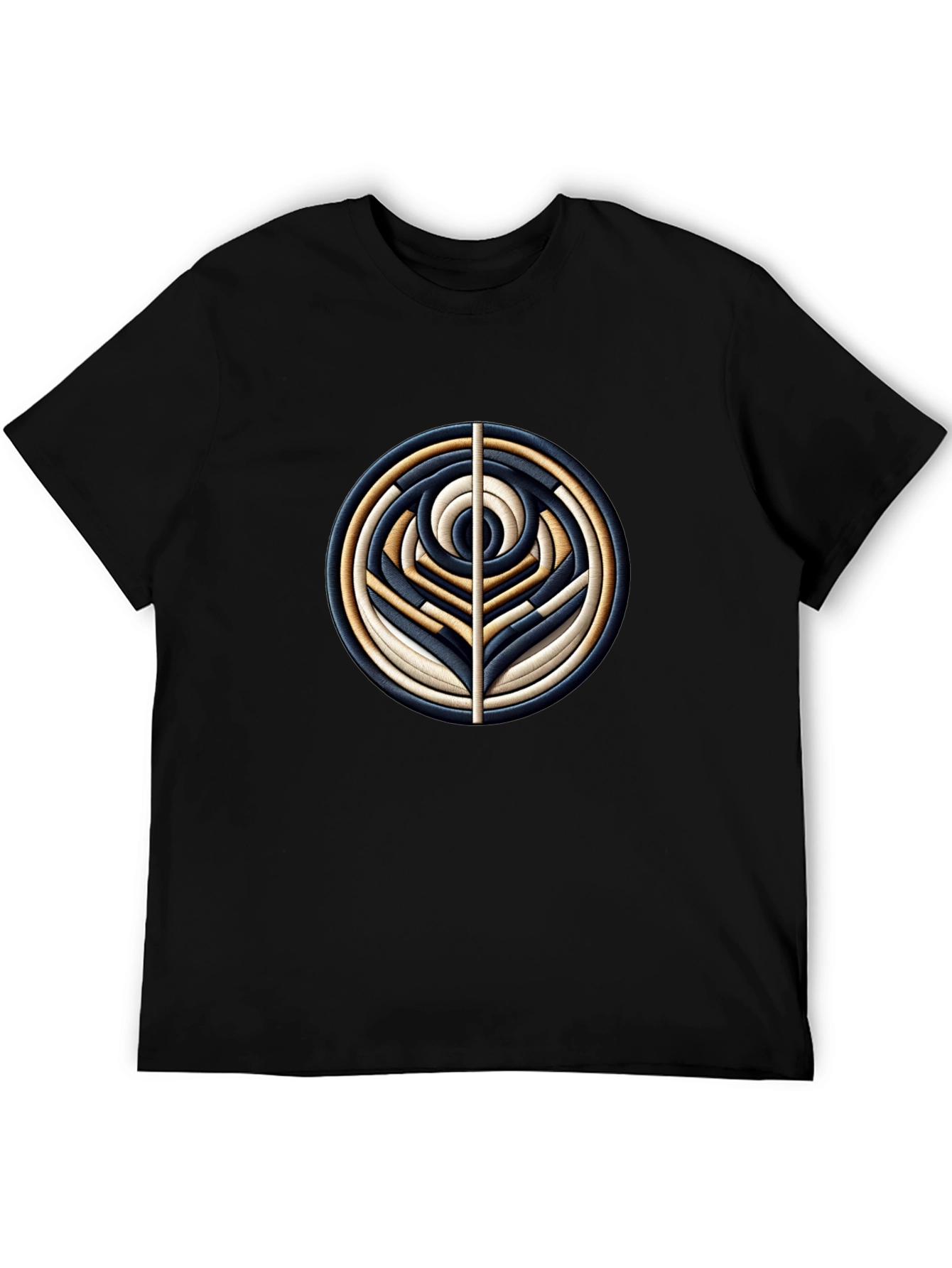 Abstract Geometric Circle Art Black T-Shirt