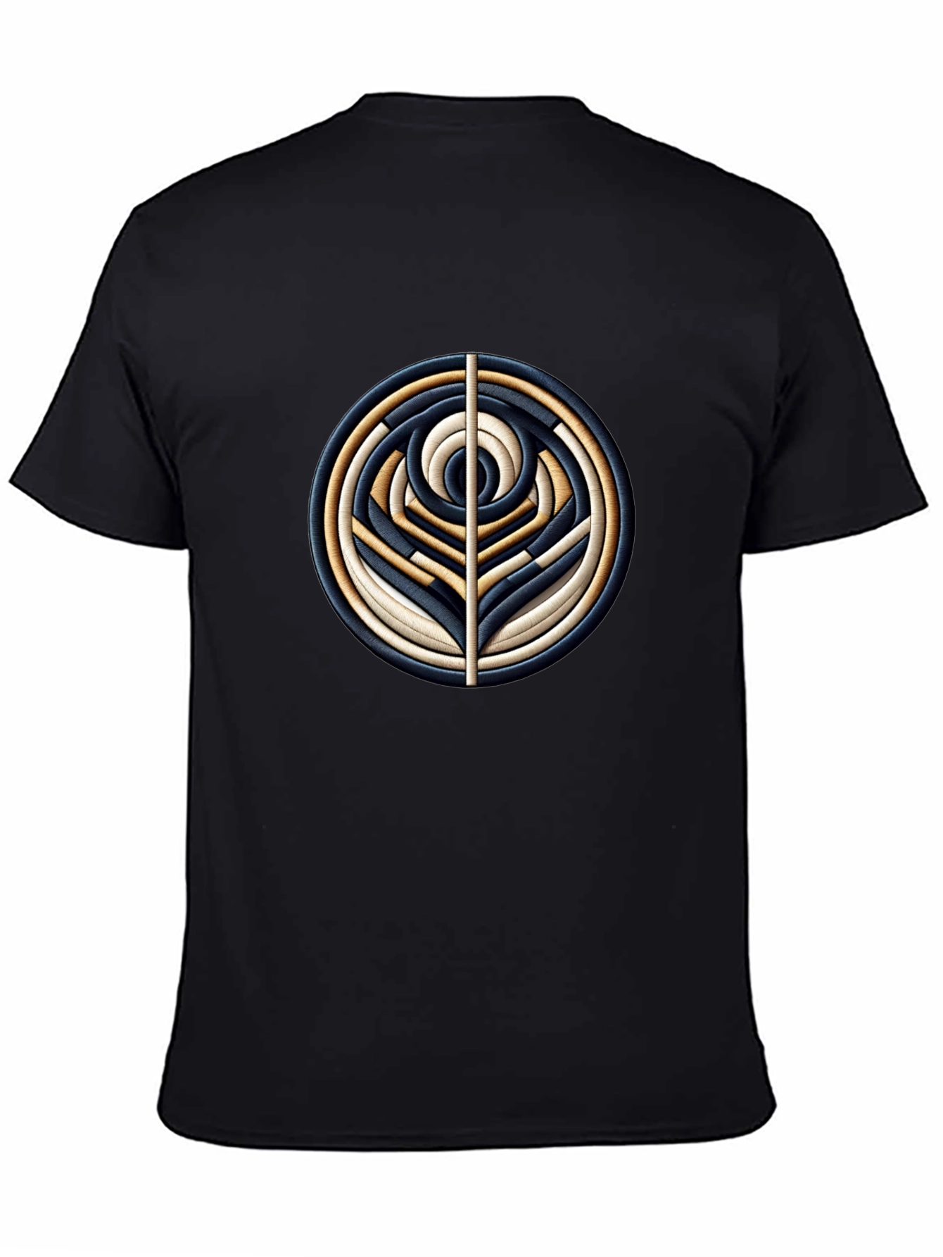 Abstract Geometric Circle Art Black T-Shirt