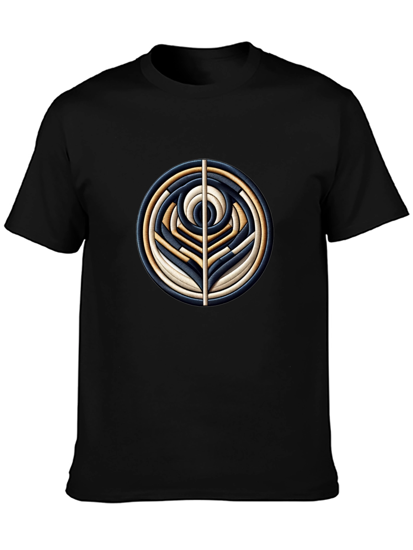Abstract Geometric Circle Art Black T-Shirt