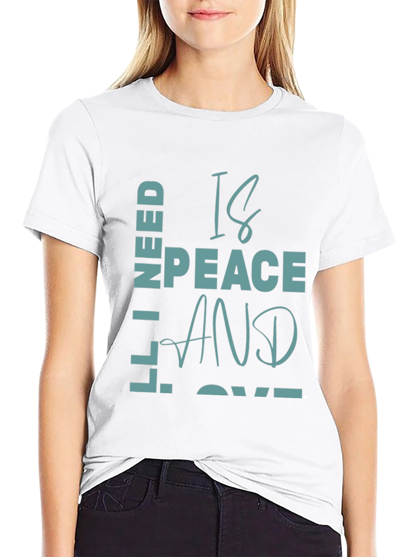 Peace and Love Graphic T-Shirt - Casual Comfort