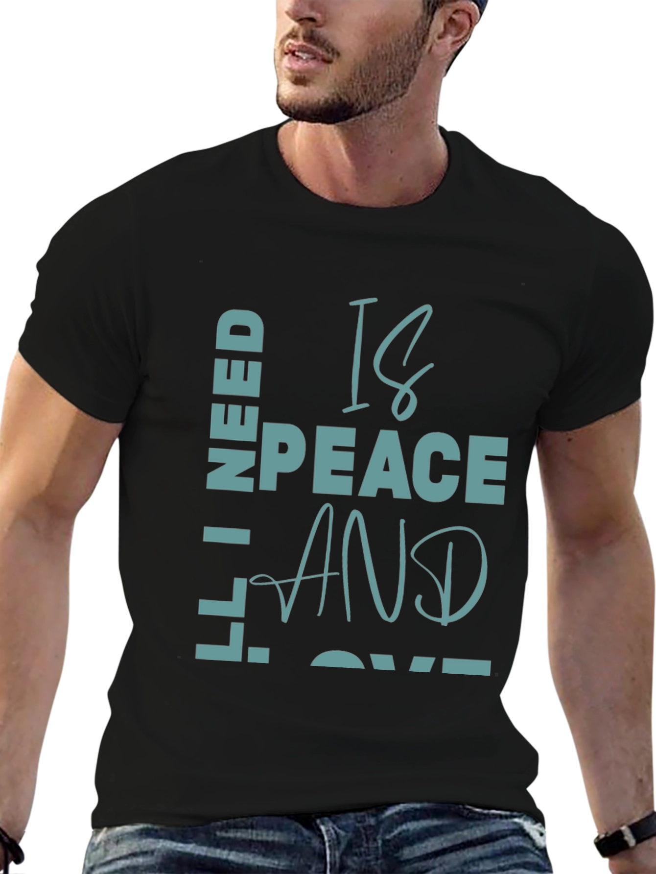 Peace and Love Graphic T-Shirt - Casual Comfort