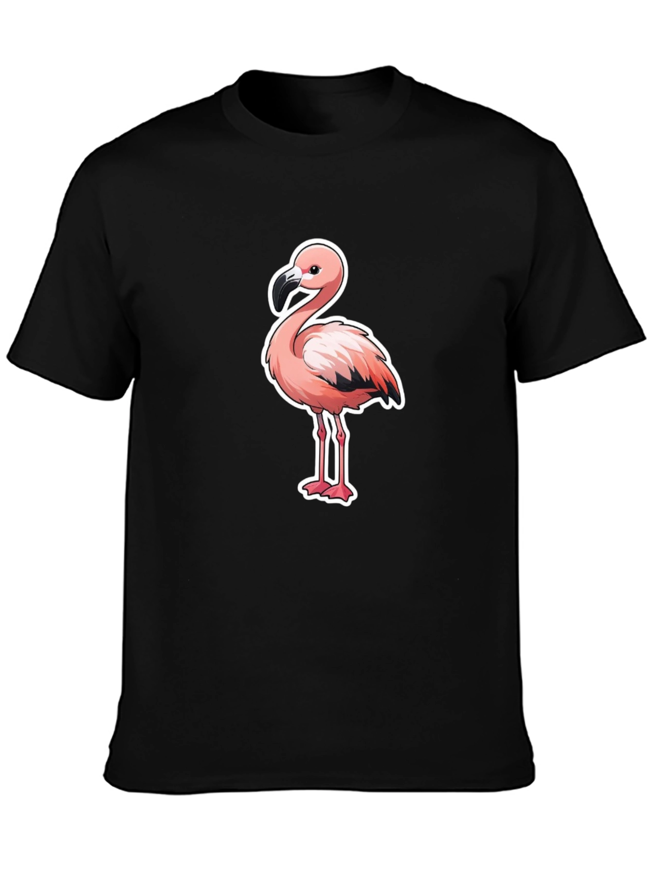 Flamingo Graphic T-Shirt - Black Cotton Tee