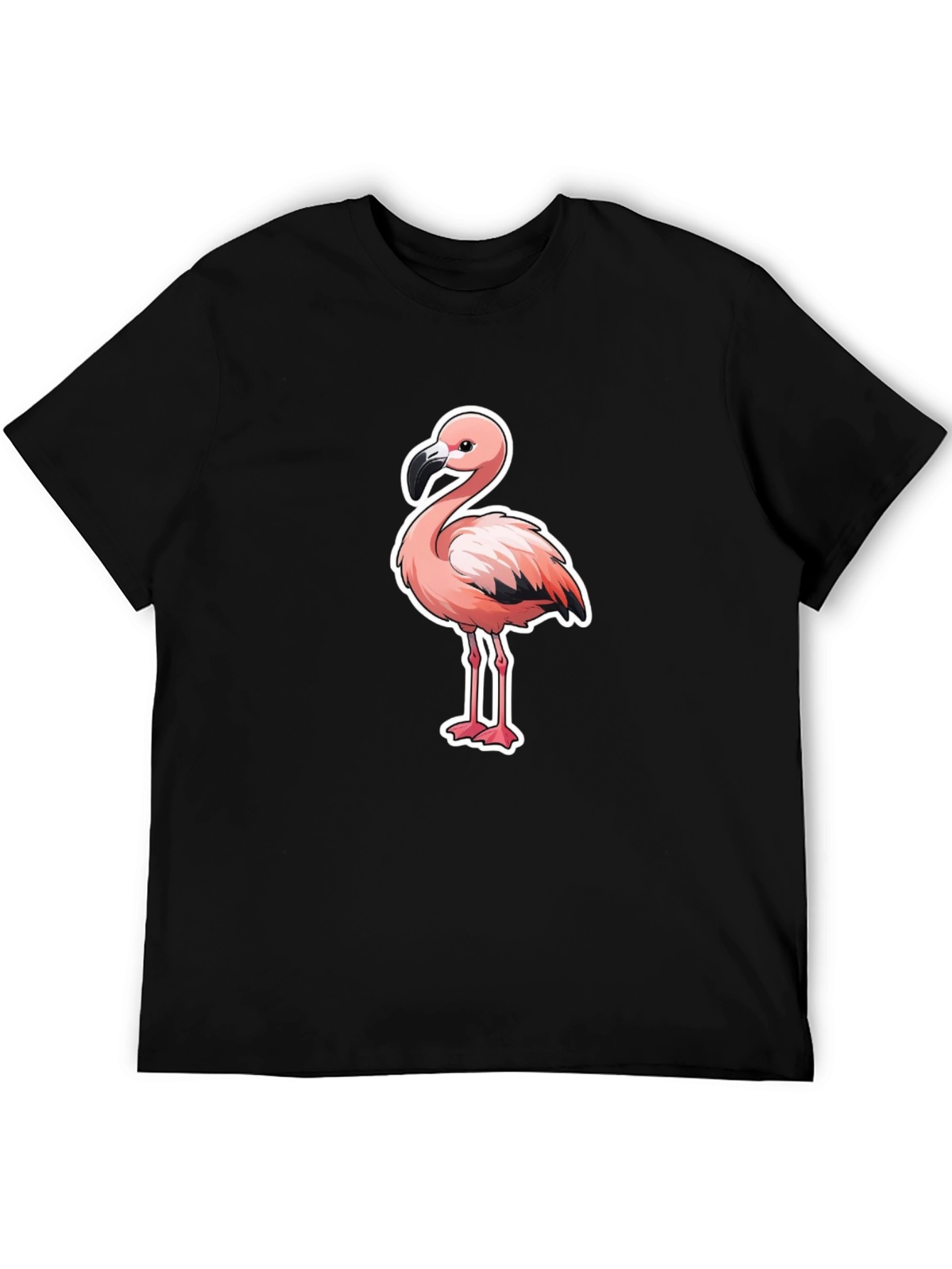 Flamingo Graphic T-Shirt - Black Cotton Tee