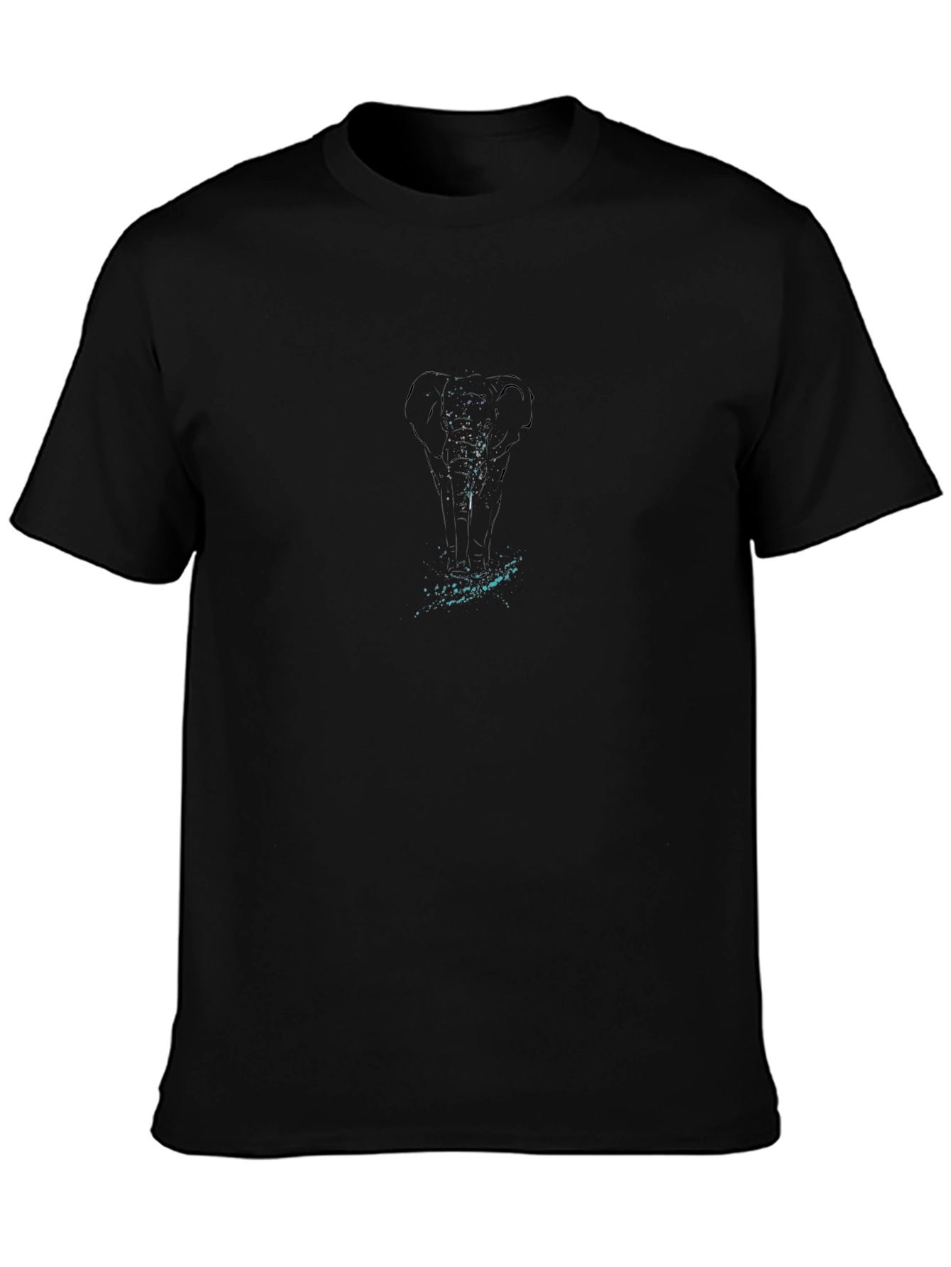 Abstract Elephant T-Shirt - Black