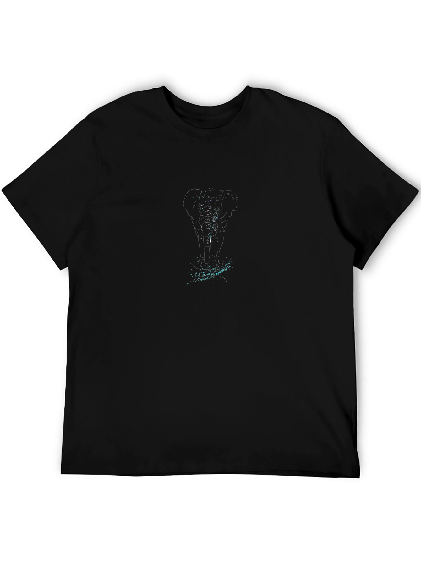 Abstract Elephant T-Shirt - Black