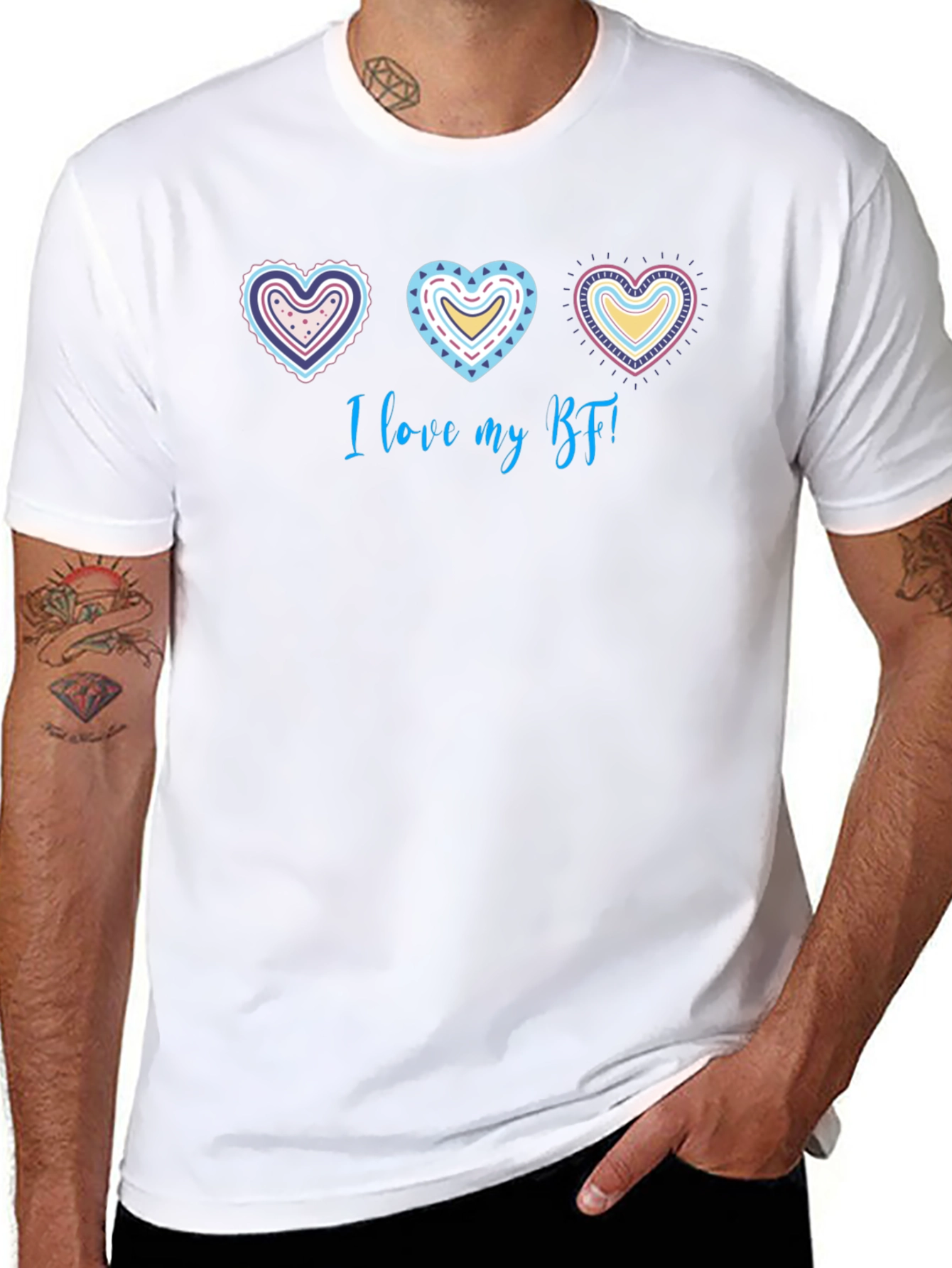 I Love My BF Graphic Tee - Heart Design