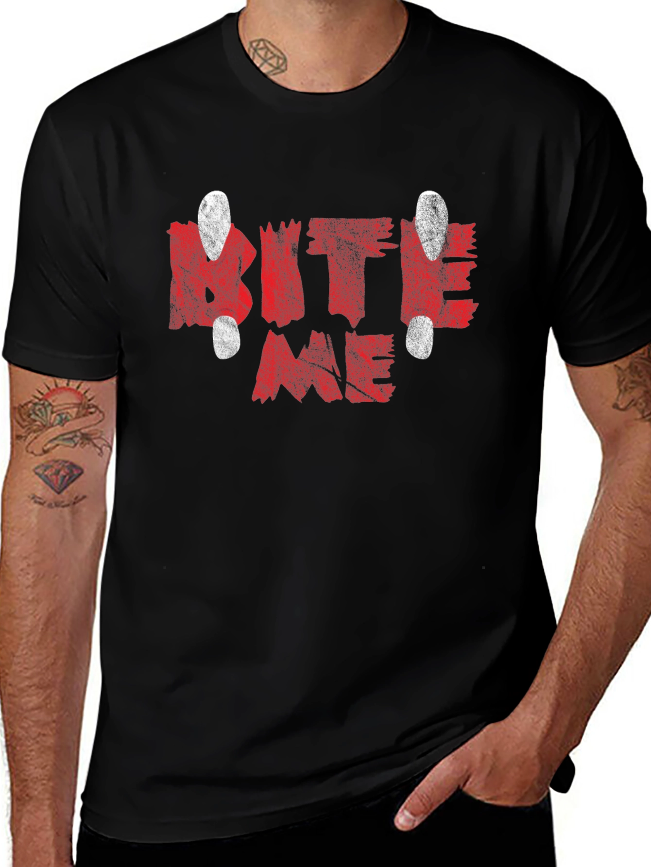 Bite Me Graphic Tee - Edgy Slogan Shirt