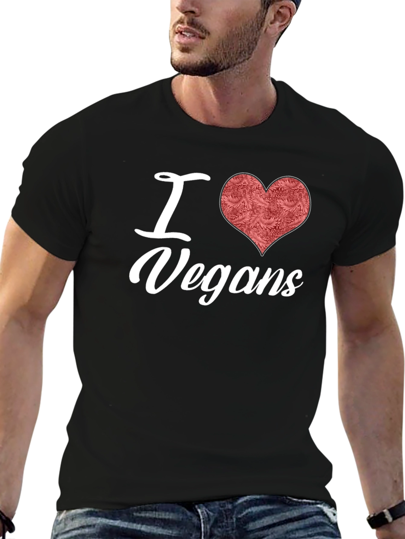 I Heart Vegans Graphic Tee - Black