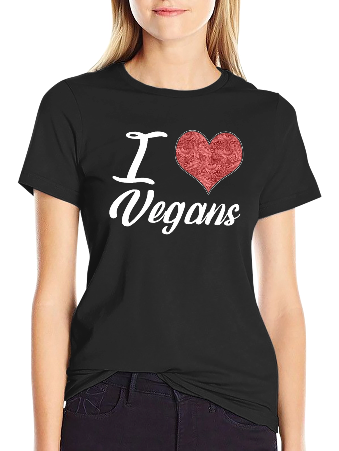 I Heart Vegans Graphic Tee - Black