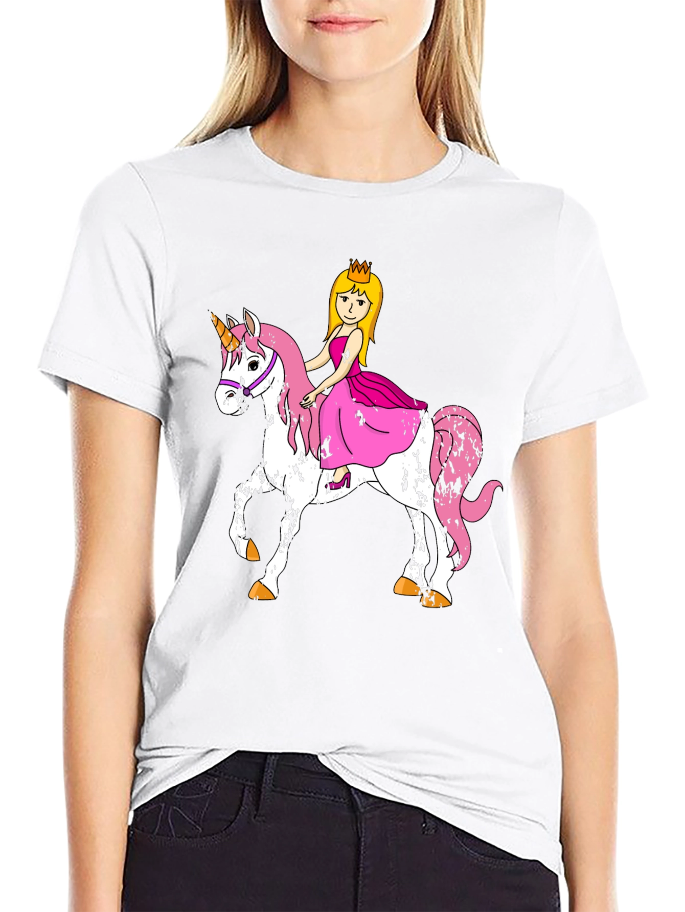 Princess Riding Unicorn Graphic T-Shirt