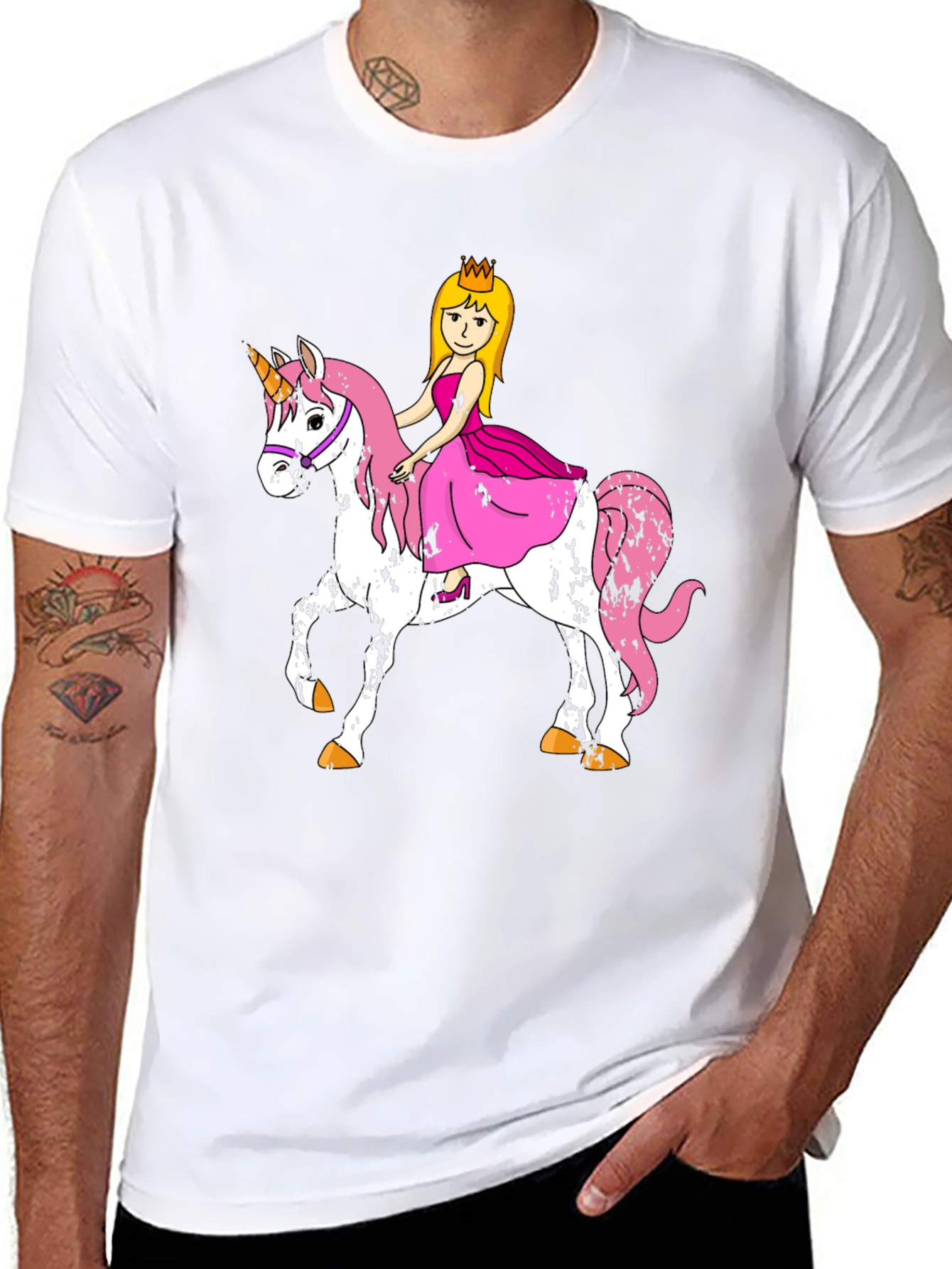 Princess Riding Unicorn Graphic T-Shirt