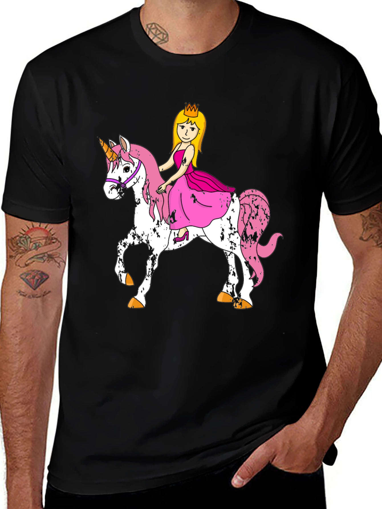 Princess Riding Unicorn Graphic T-Shirt