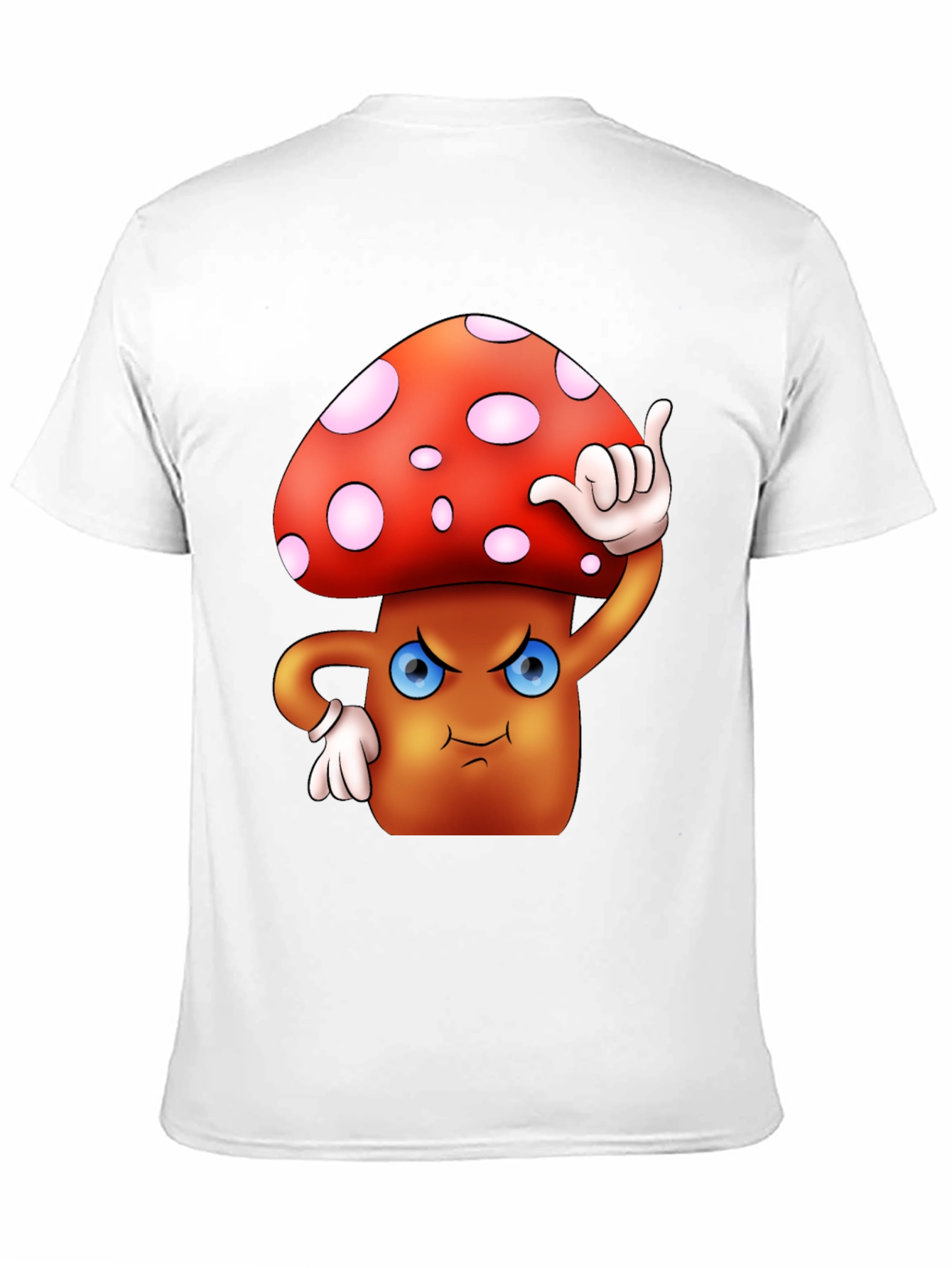 Cartoon Mushroom Graphic T-Shirt - Black