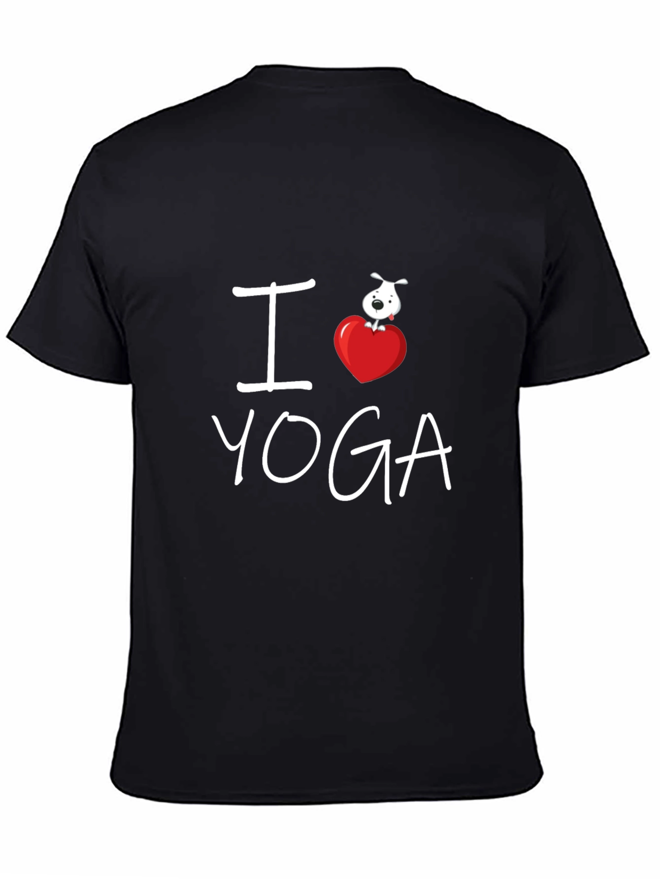 I Love Yoga T-Shirt with Dog on Heart