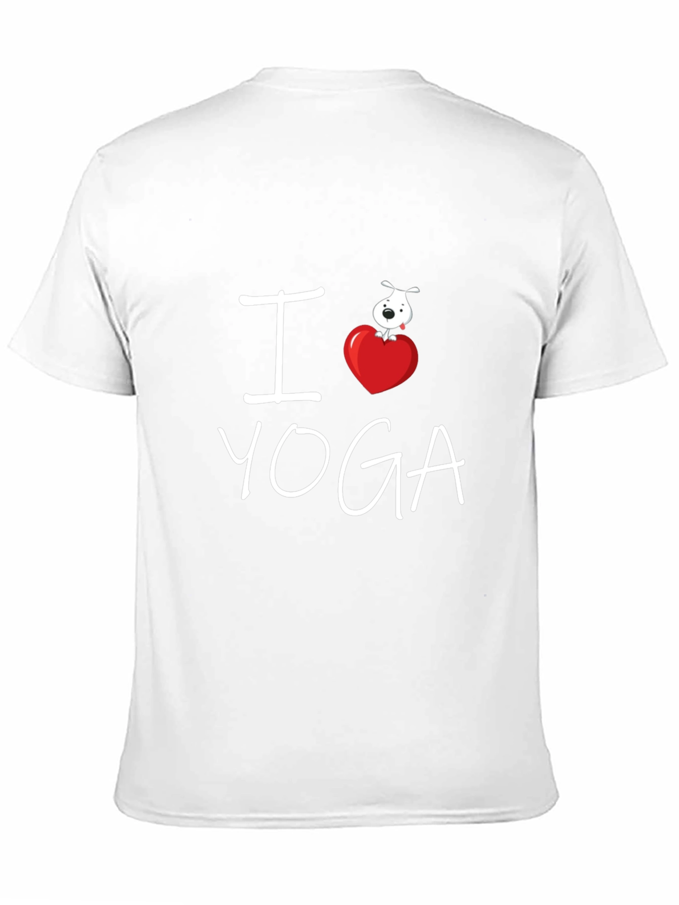 I Love Yoga T-Shirt with Dog on Heart