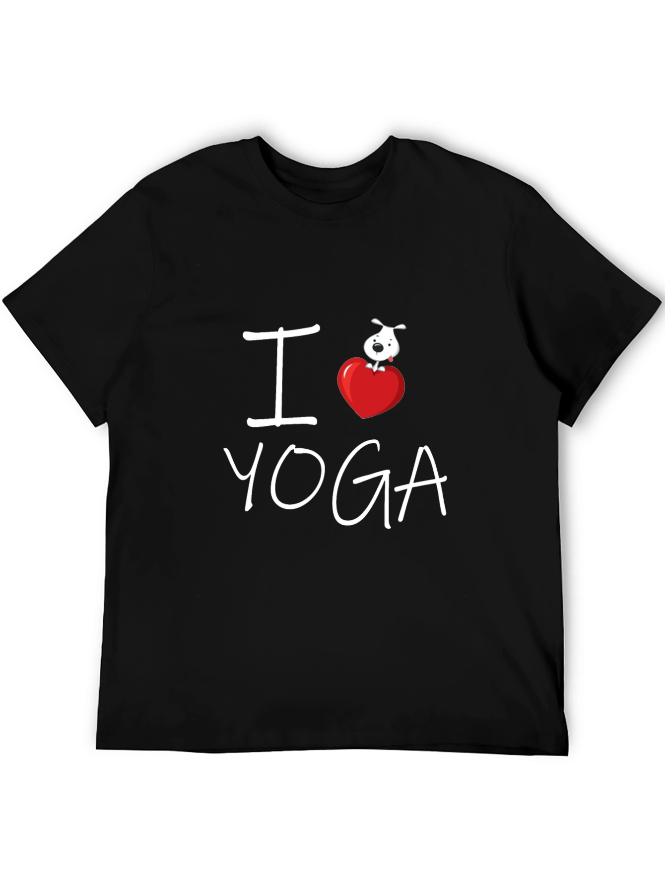 I Love Yoga T-Shirt with Dog on Heart