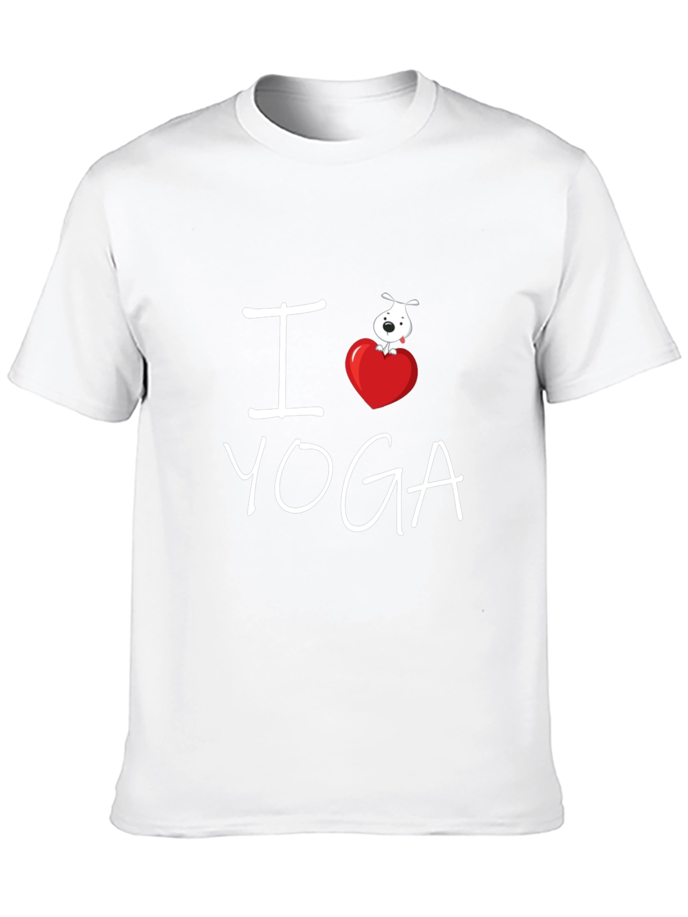 I Love Yoga T-Shirt with Dog on Heart