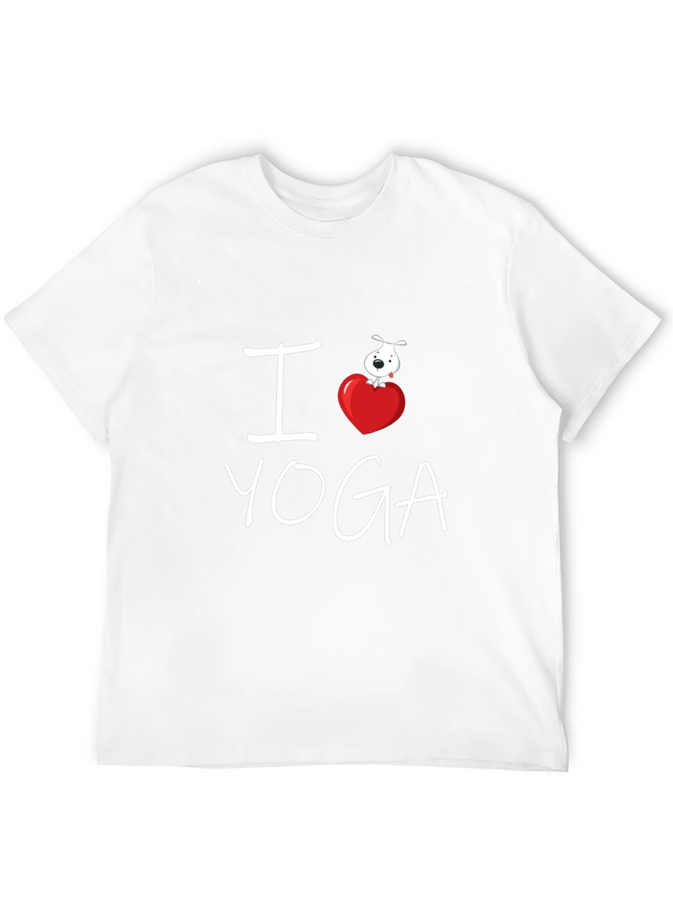 I Love Yoga T-Shirt with Dog on Heart