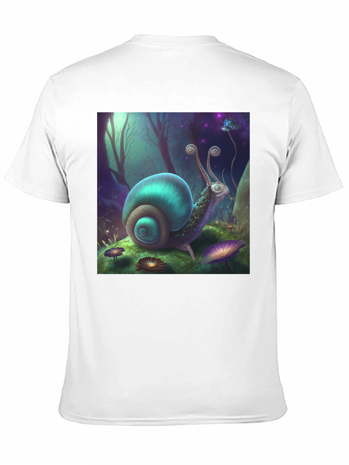 Whimsical Snail Graphic Tee - Fantasy Forest Design