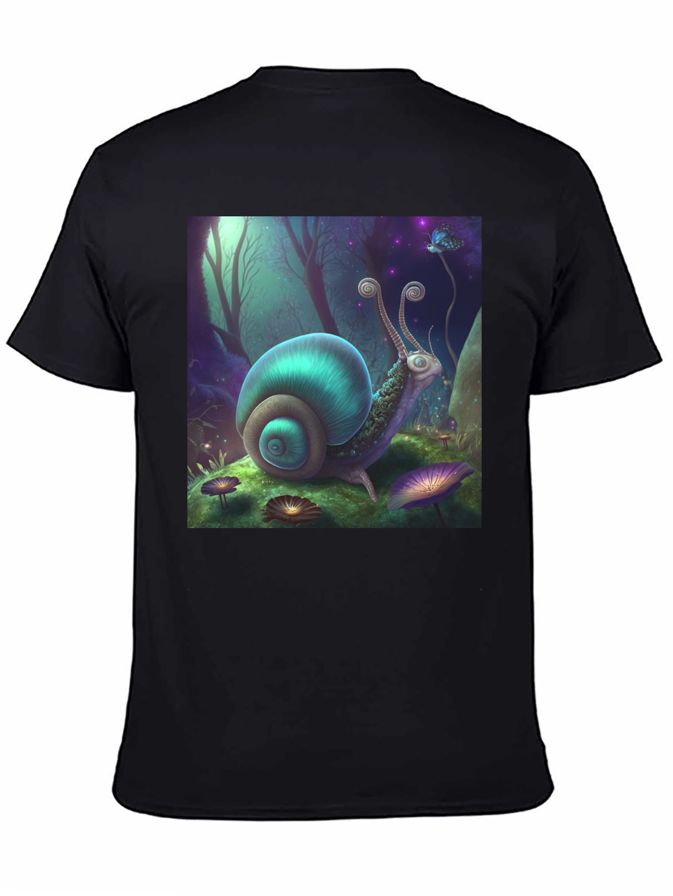 Whimsical Snail Graphic Tee - Fantasy Forest Design