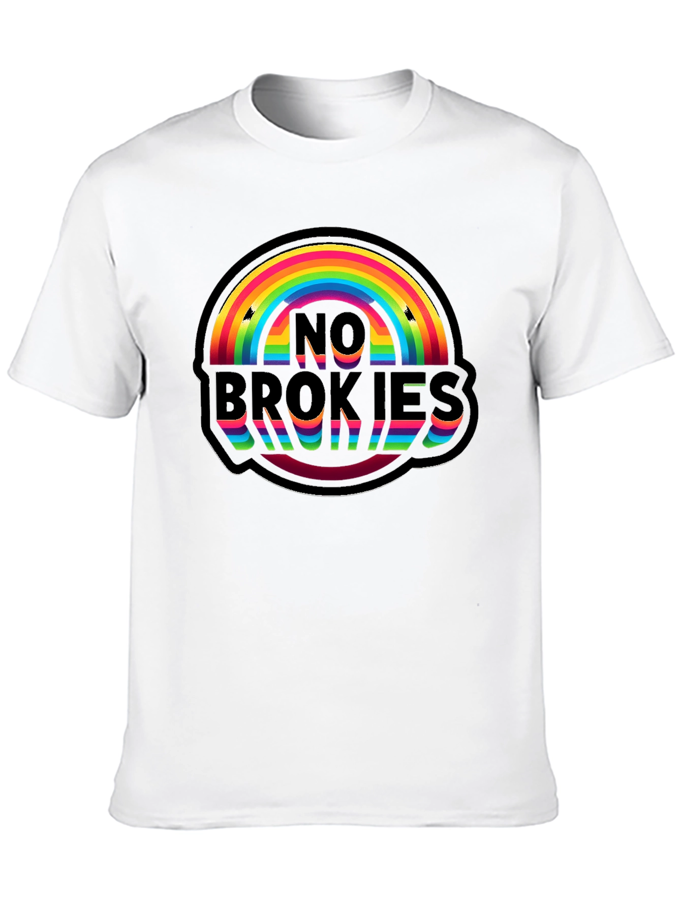 No Brokies Rainbow Graphic Tee - Black