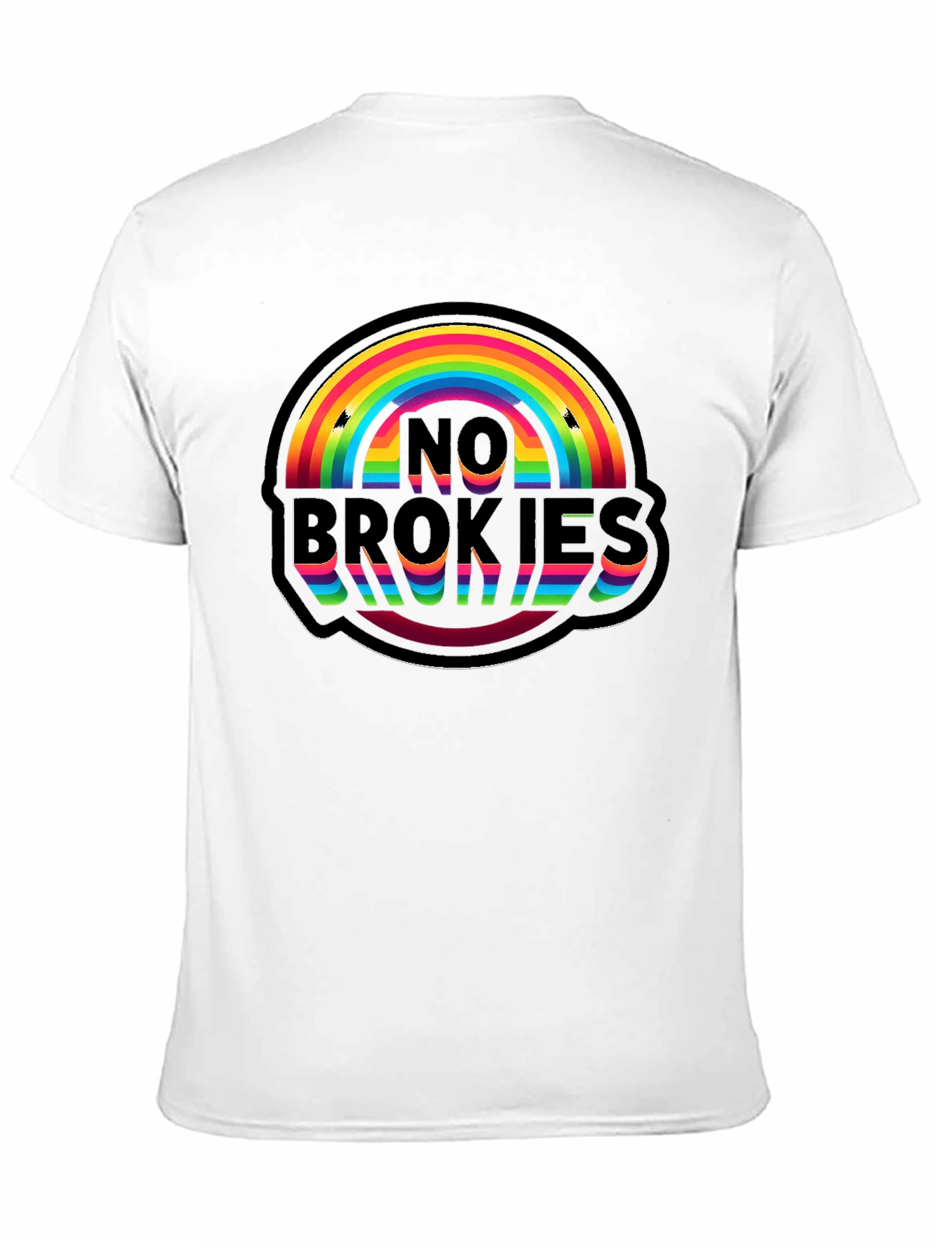 No Brokies Rainbow Graphic Tee - Black
