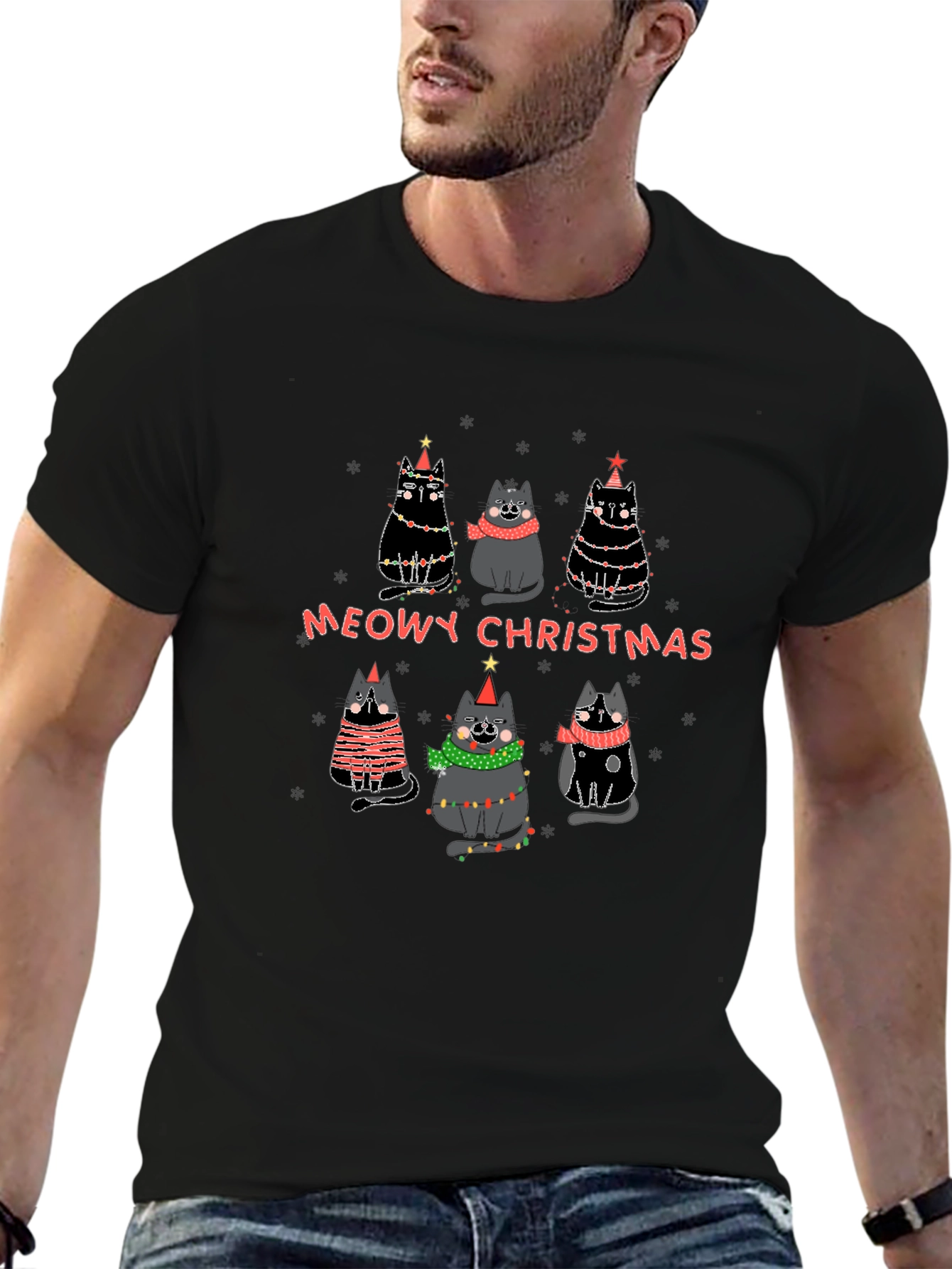 Meowy Christmas Cat T-Shirt