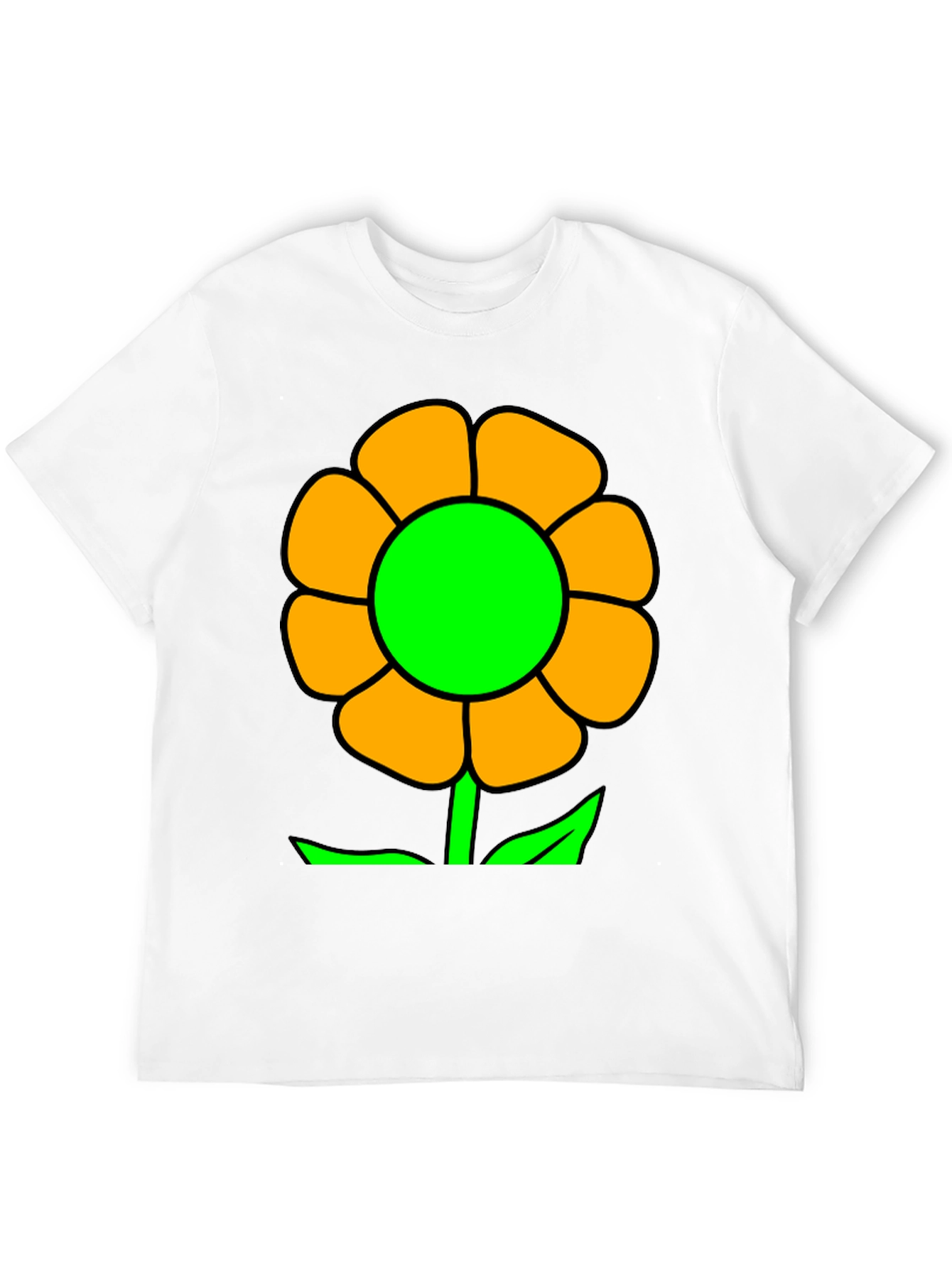 Vibrant Flower Graphic T-Shirt - Black