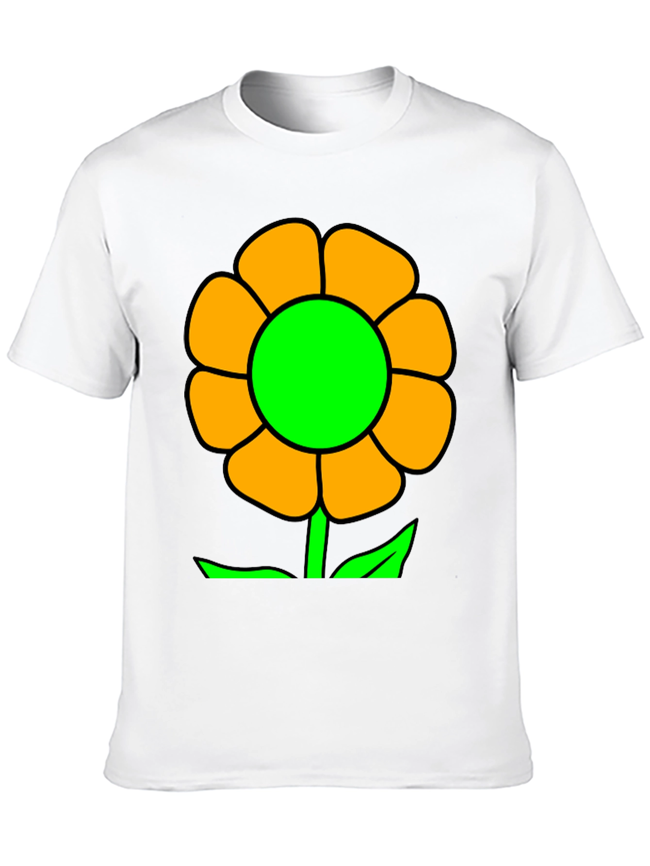 Vibrant Flower Graphic T-Shirt - Black