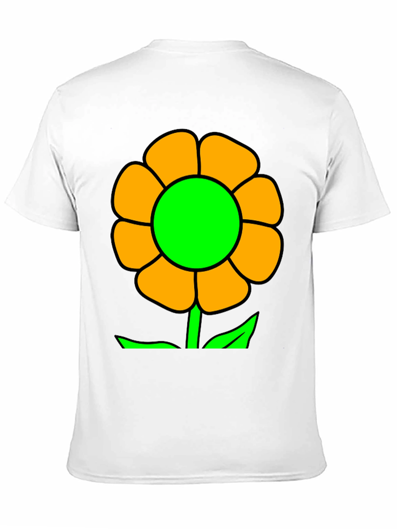 Vibrant Flower Graphic T-Shirt - Black