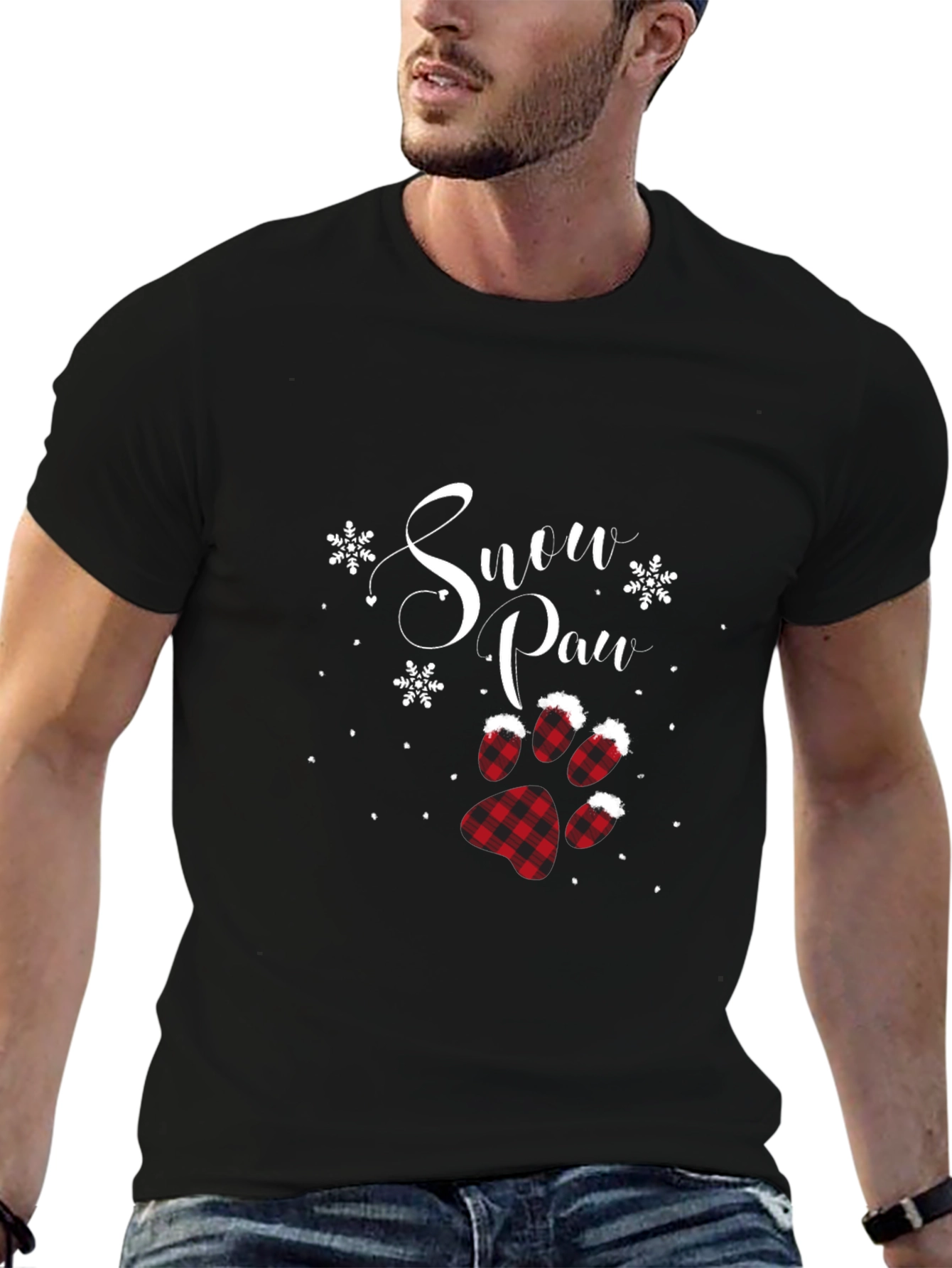 Snow Paw Buffalo Plaid Graphic Tee
