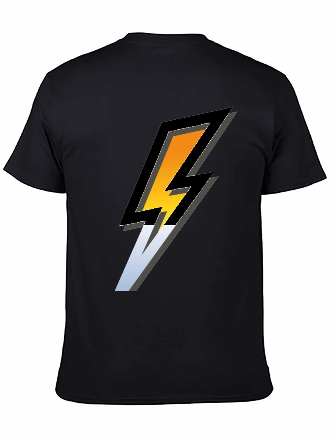 Bold Lightning Bolt Graphic Black T-Shirt