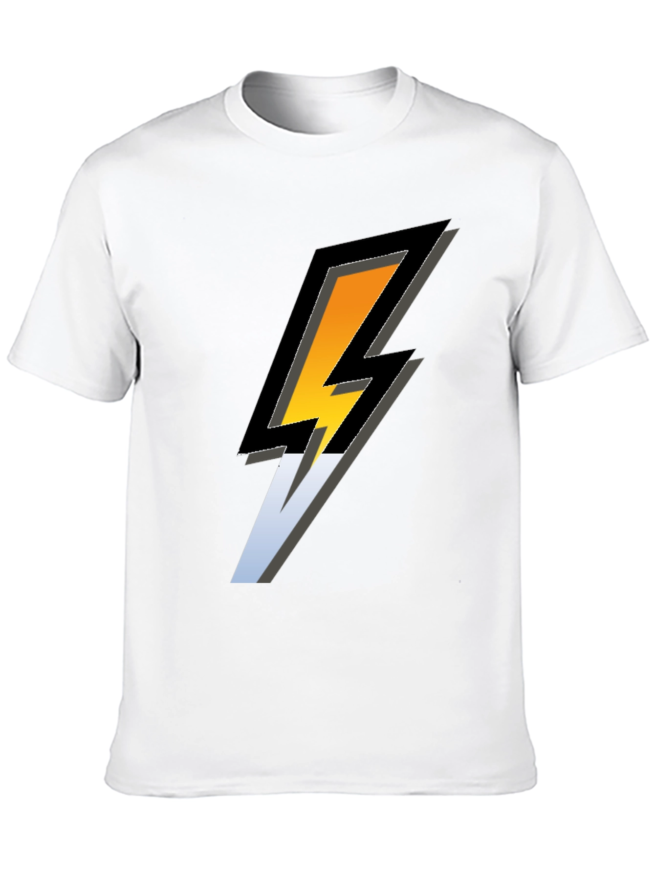 Bold Lightning Bolt Graphic Black T-Shirt
