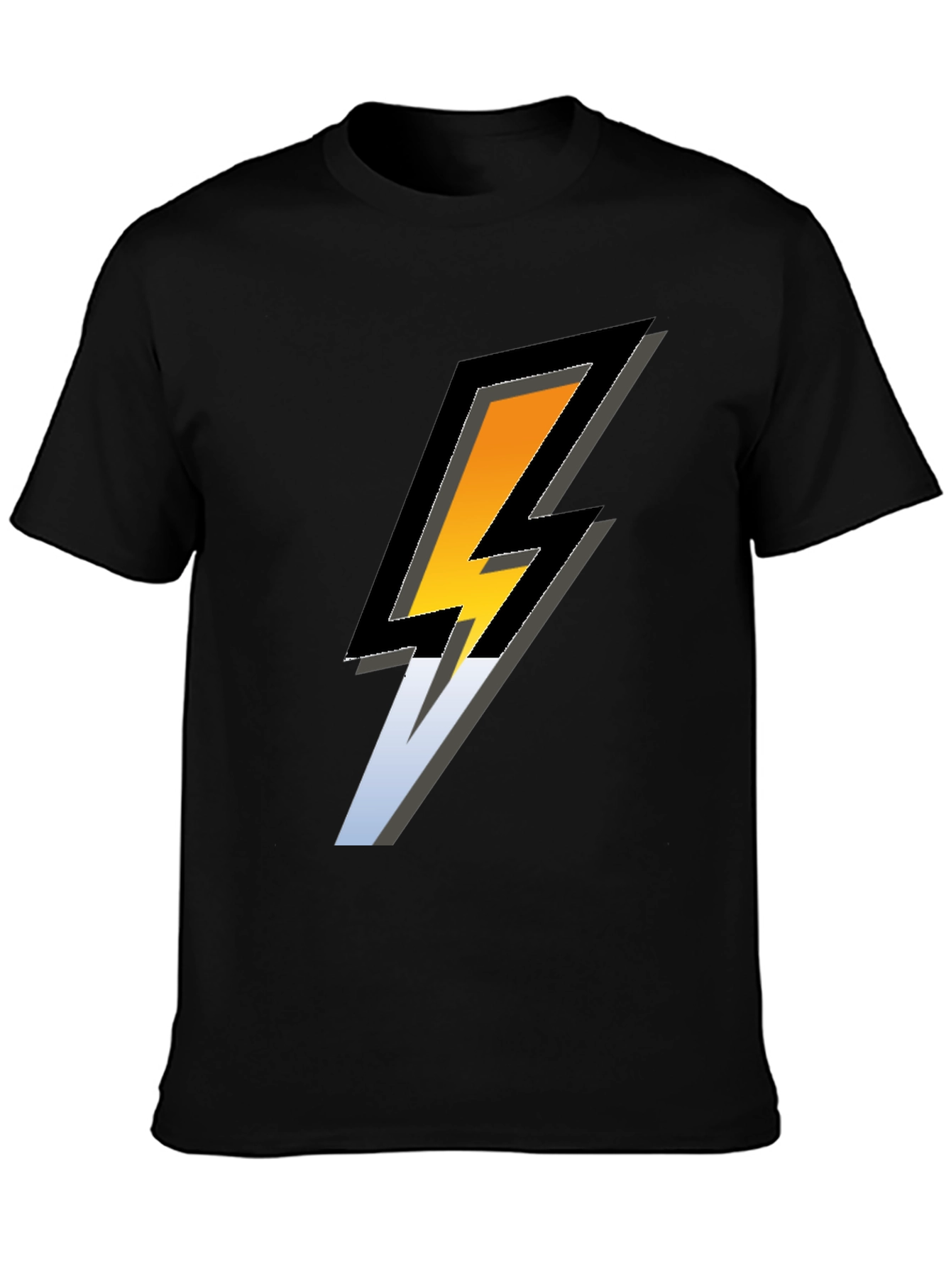 Bold Lightning Bolt Graphic Black T-Shirt