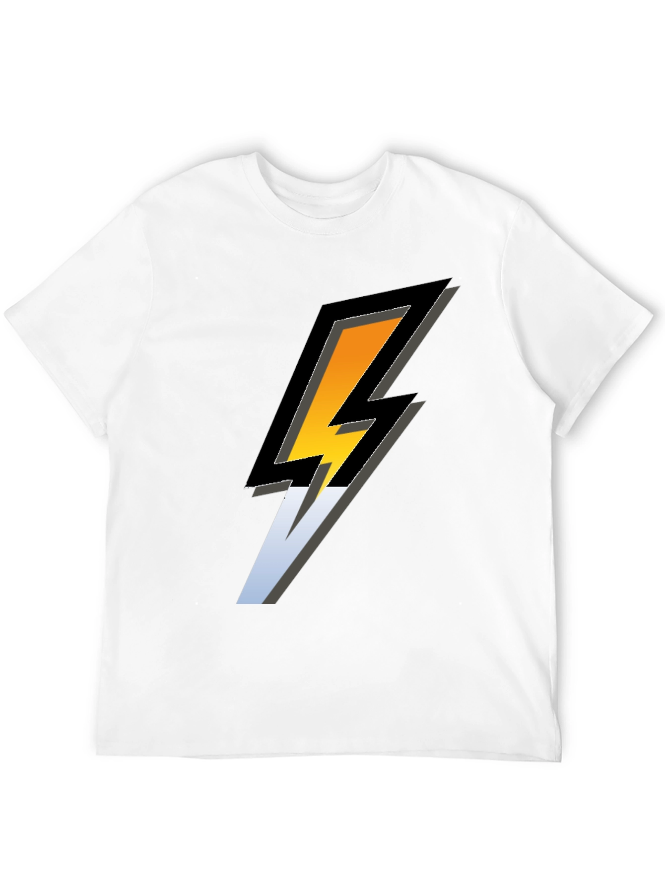 Bold Lightning Bolt Graphic Black T-Shirt