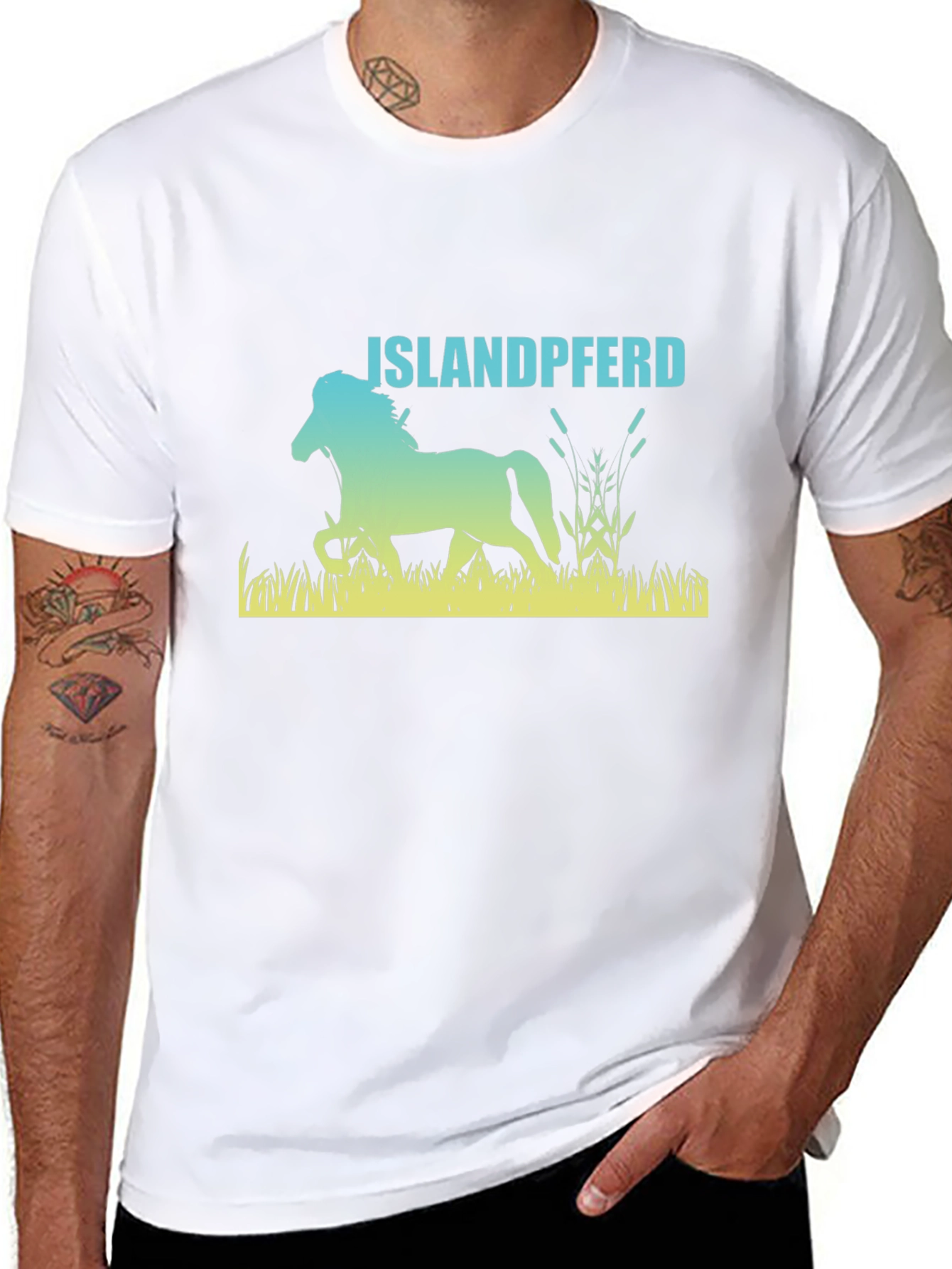 Islandpferd Horse Silhouette Graphic Tee
