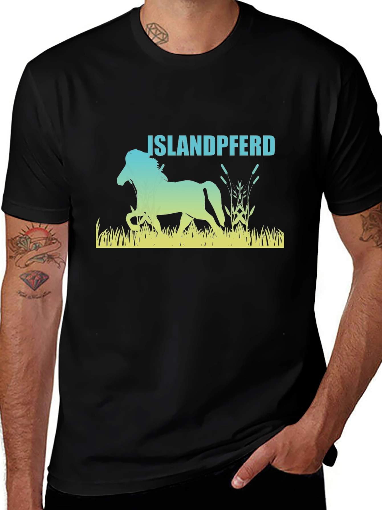 Islandpferd Horse Silhouette Graphic Tee