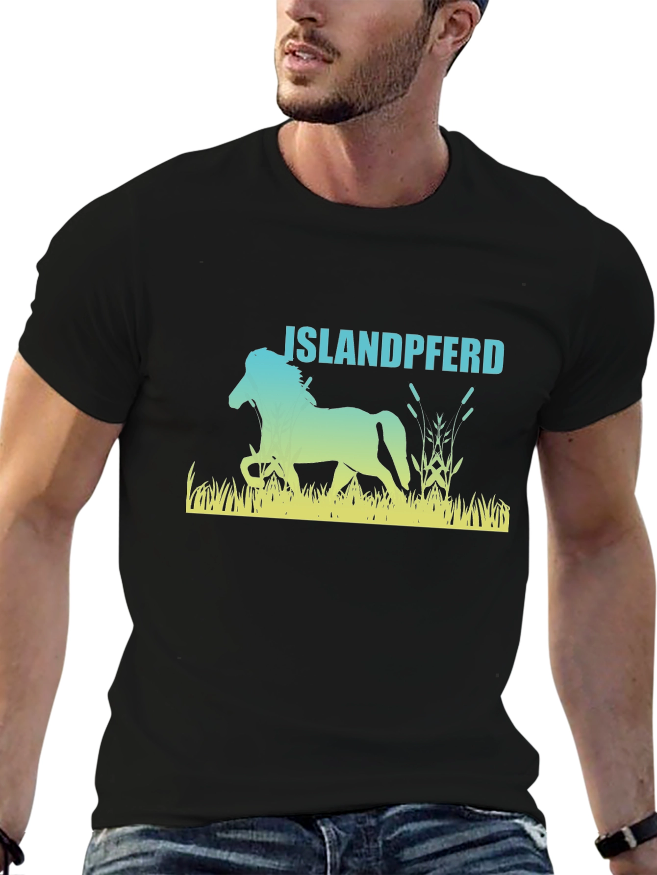 Islandpferd Horse Silhouette Graphic Tee