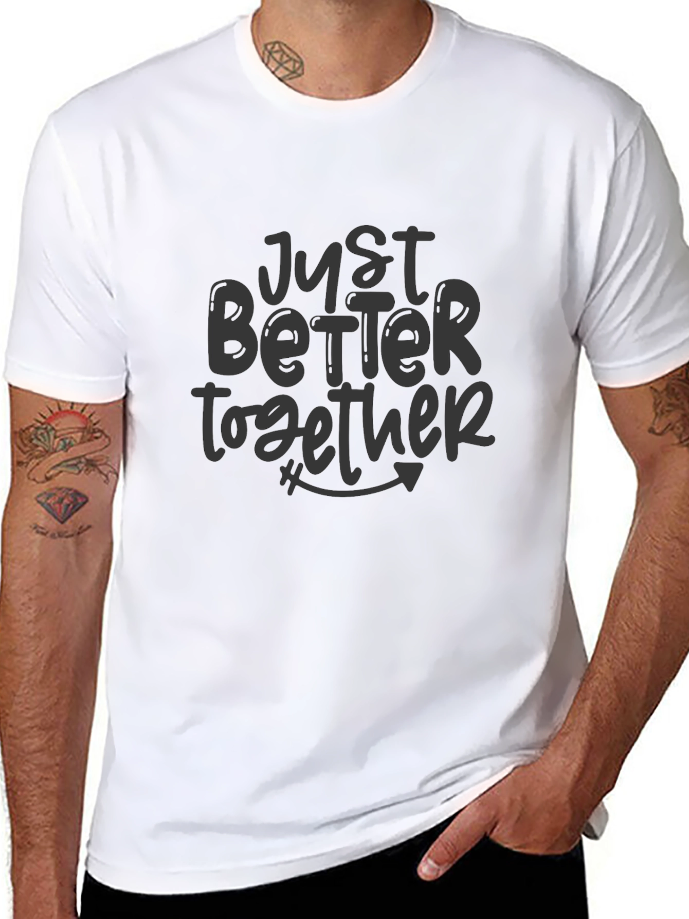 Just Better Together Black Graphic Tee
