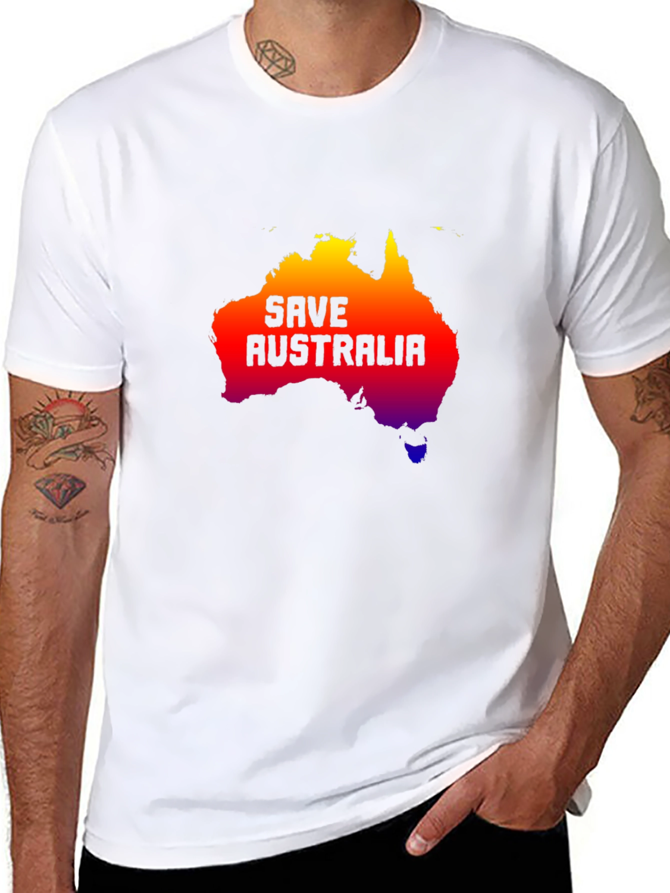 Save Australia Graphic Tee - Black Cotton T-Shirt