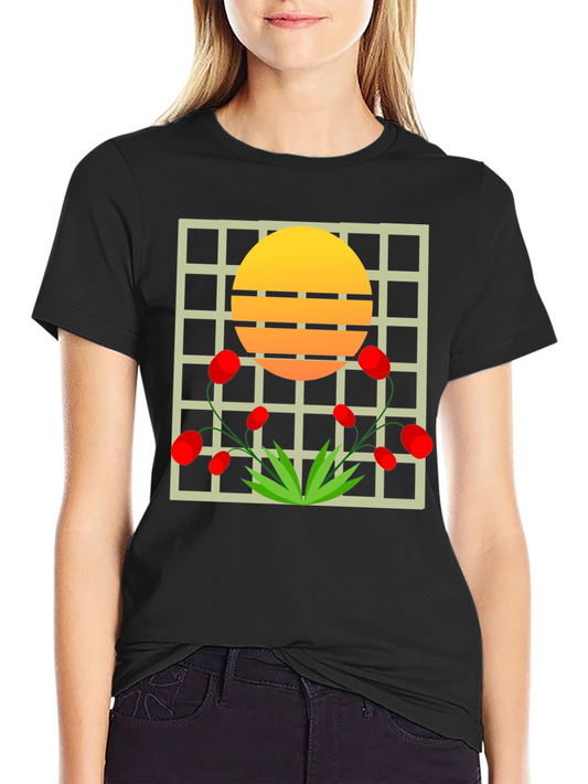 Abstract Sunset Floral Graphic Tee