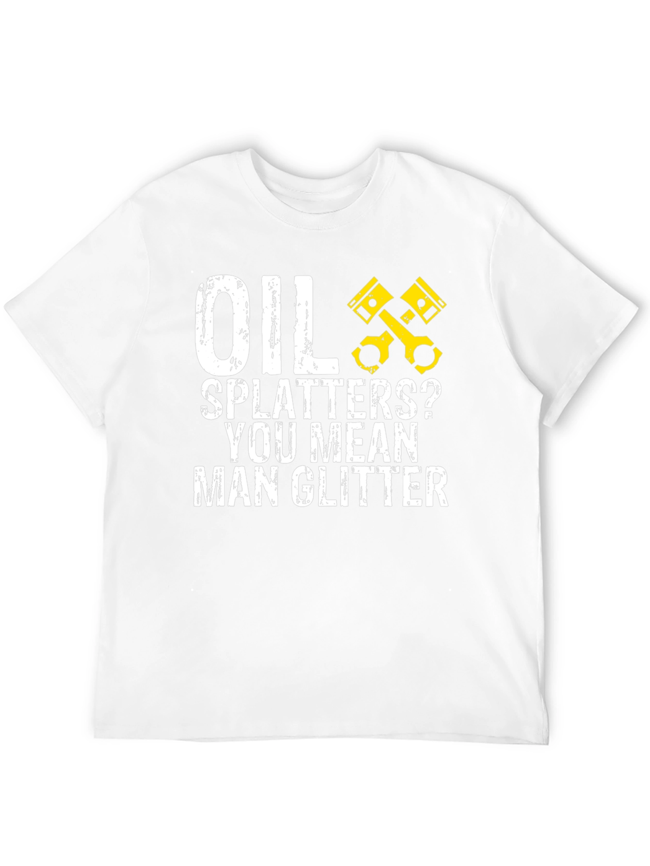 Oil Splatters? Man Glitter Black Graphic Tee