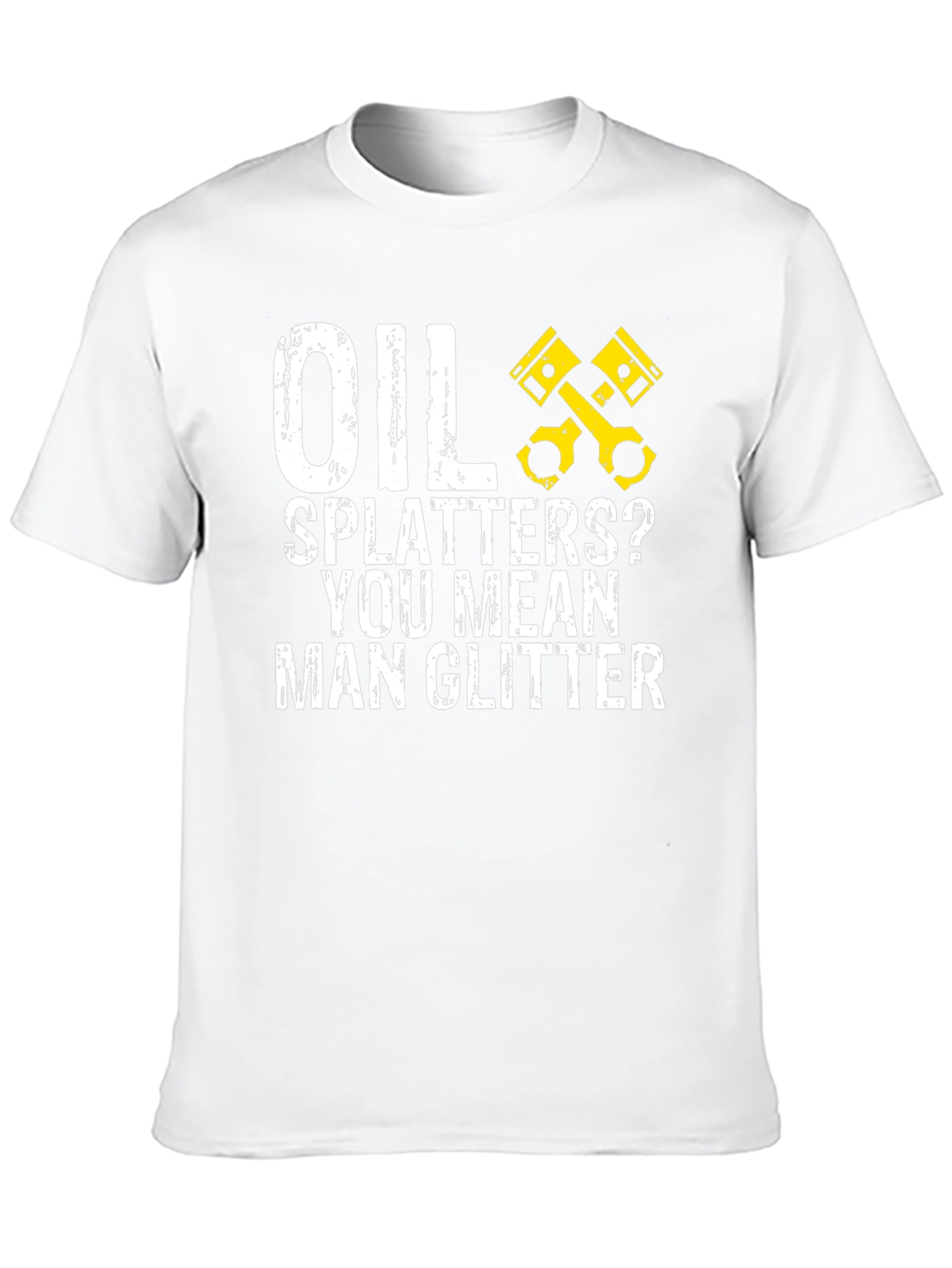 Oil Splatters? Man Glitter Black Graphic Tee